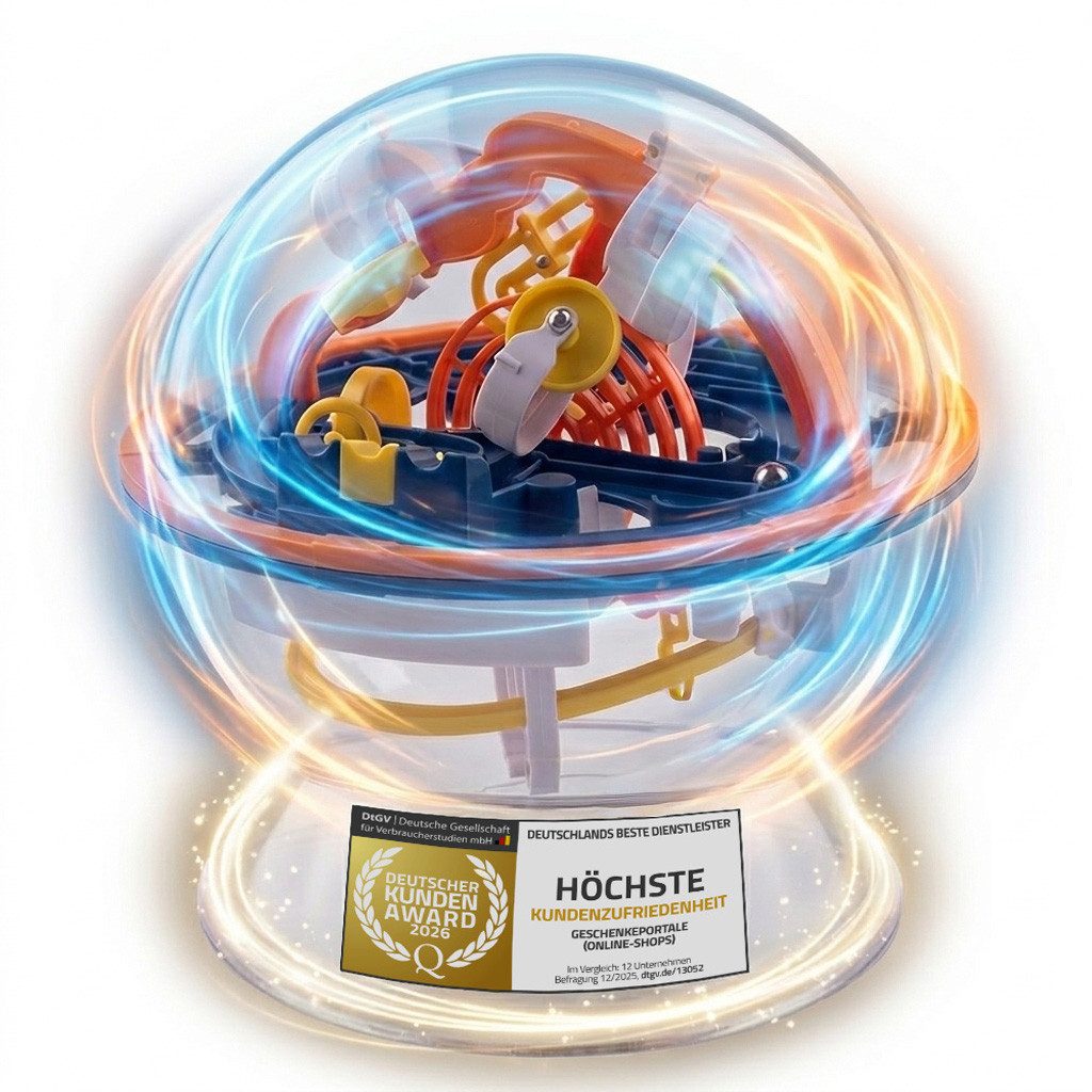 Goods+Gadgets 3D-Puzzle 3D Labyrinth Kugel Geschicklichkeitsspiel – Konzentration & Motorik, Puzzleteile, Magic Maze Kugelspiel