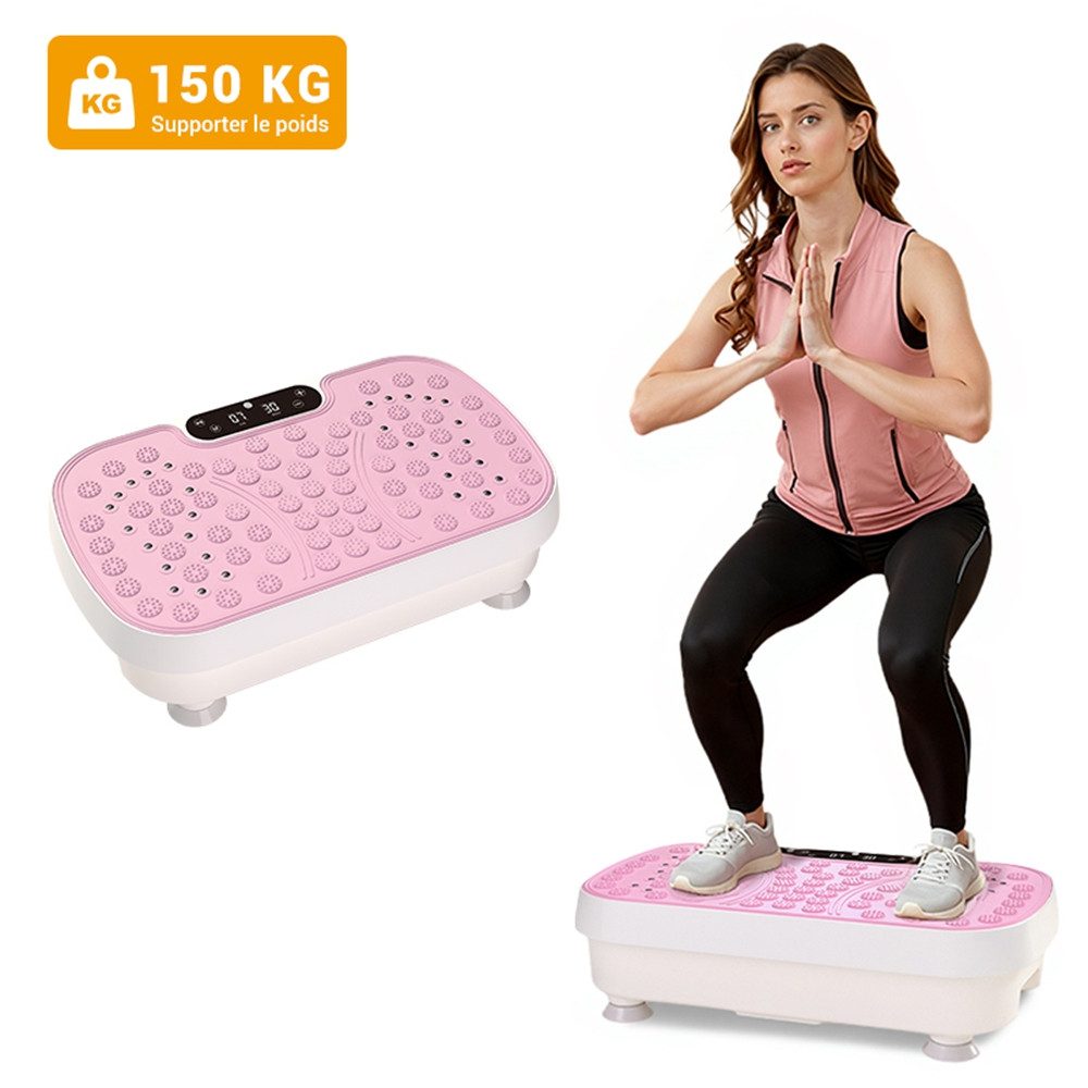 BAYMATE Vibrationsplatte für Heimfitnessgeräte, 150 kg Tragkraft, Länge 46 cm, einstellbare Geschwindigkeit, leiser Betrieb