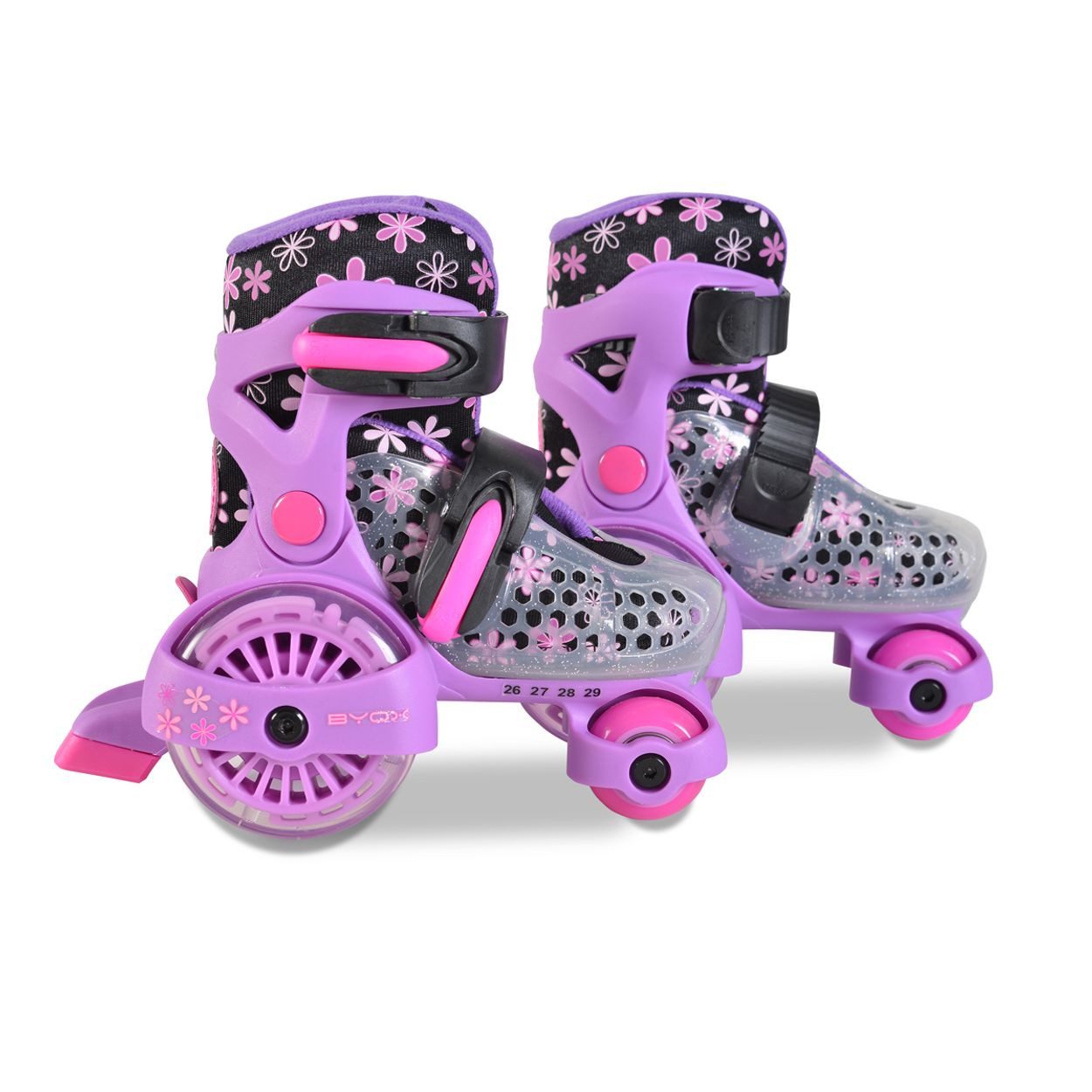 Byox Rollschuhe Rollschuhe Beetle Größe XS 26-29, PU-Rollen, ABEC-5 Lager, Stopper hinten