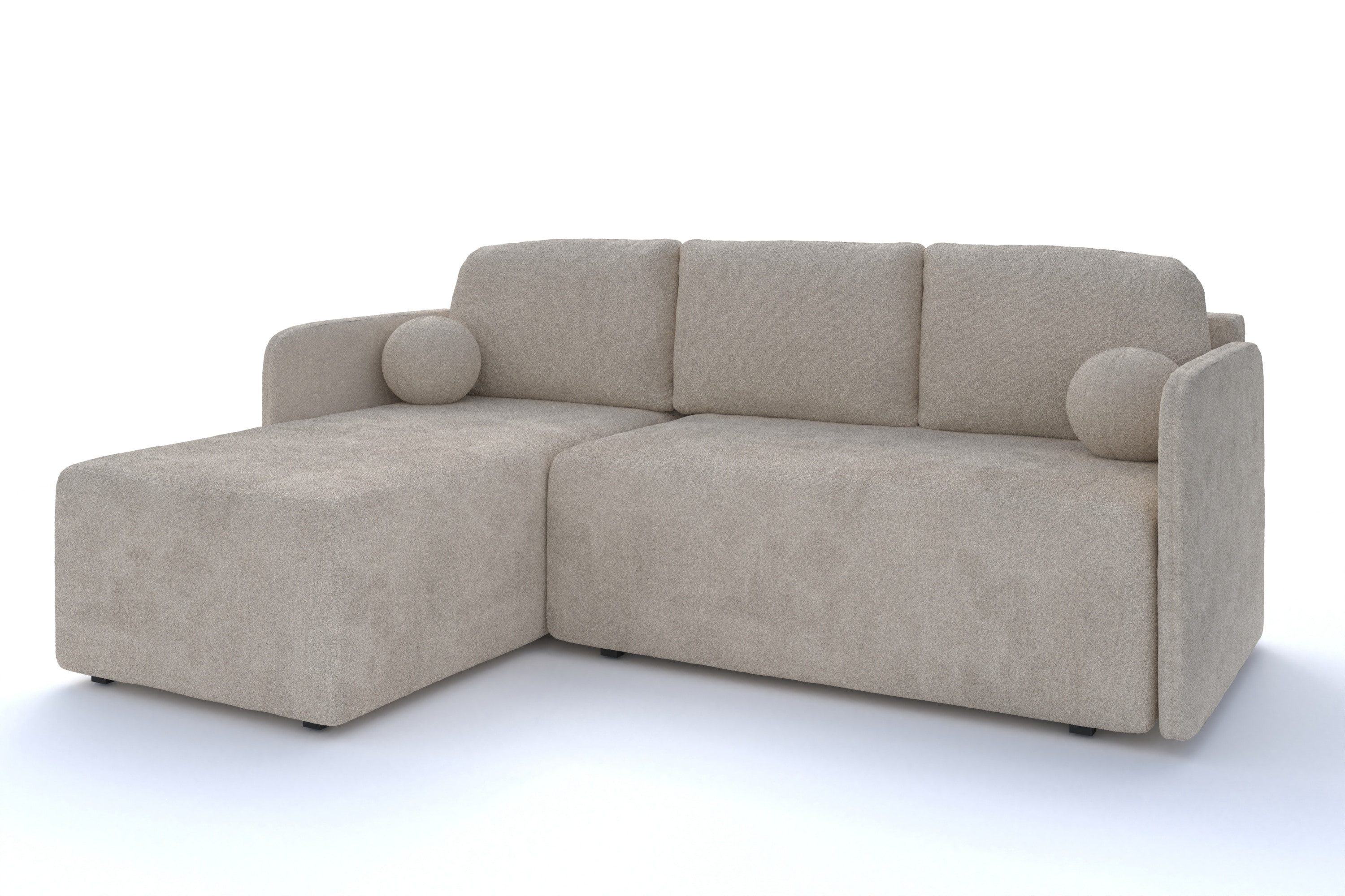 Alpi-Möbel Ecksofa mit Schlaffunktion und Bettkästen GLOOM - 198x123 cm