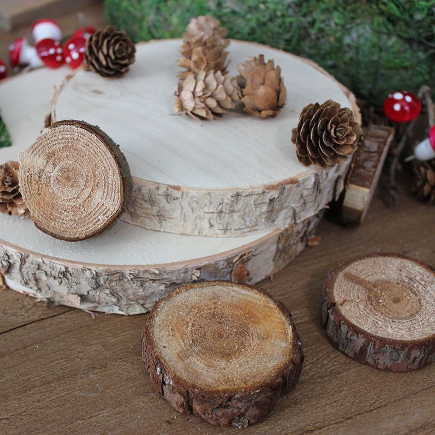 BURI Dekofigur Holz-Dekoscheiben zum Basteln Holzscheiben Baumscheiben Bast günstig online kaufen