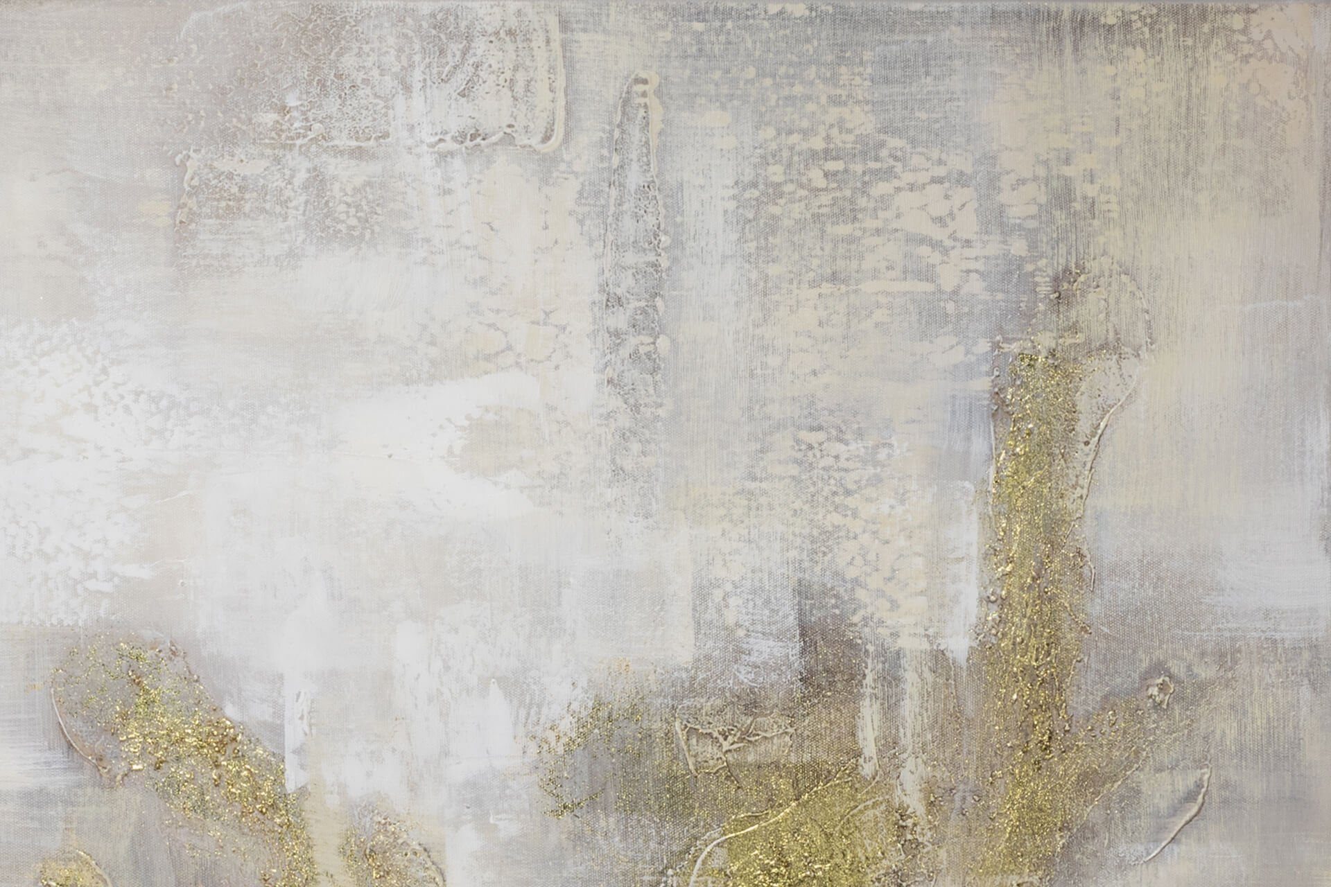 HANDGEMALT Wandbild Goldene Leinwandbild Gemälde Wohnzimmer KUNSTLOFT cm, 100% 80x80 Flügel