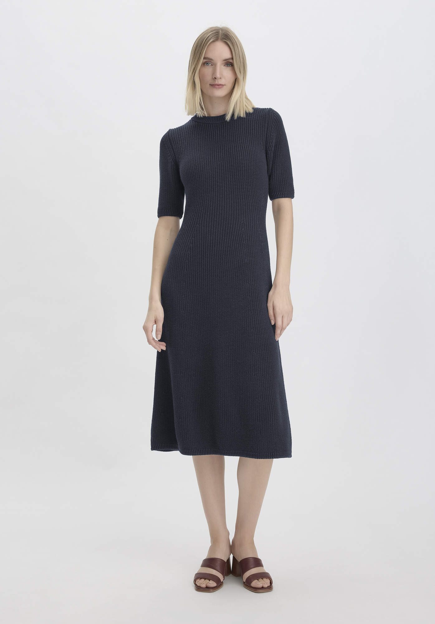 Hessnatur Strickkleid aus reiner Bio-Baumwolle (1-tlg) günstig online kaufen