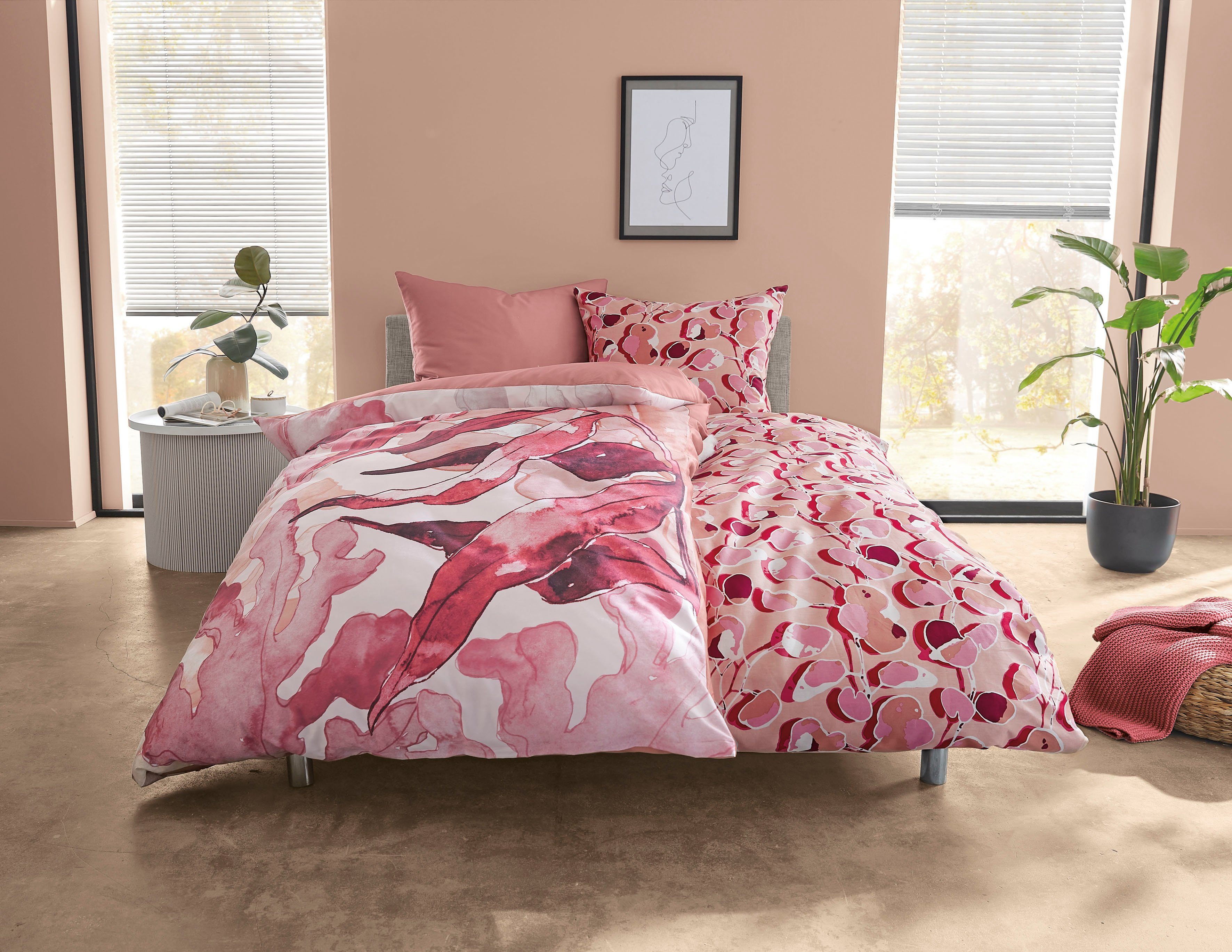 Kleine Wolke Bettwäsche Cataloni, Mako-Satin, 2 teilig, lebendiges Design