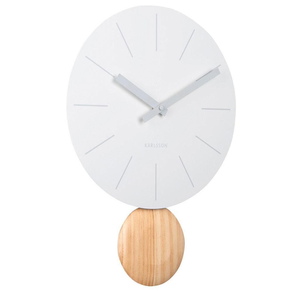 Karlsson Uhr Wanduhr Pendeluhr Arlo Pendulum Mattweiß