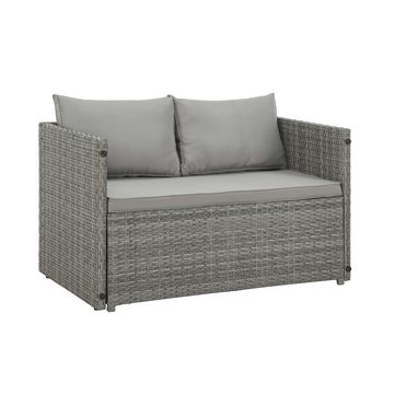 SVITA Gartenlounge-Set ATHINA, Platzsparend, umbaubar, Tisch und Sofa in einem, Grau