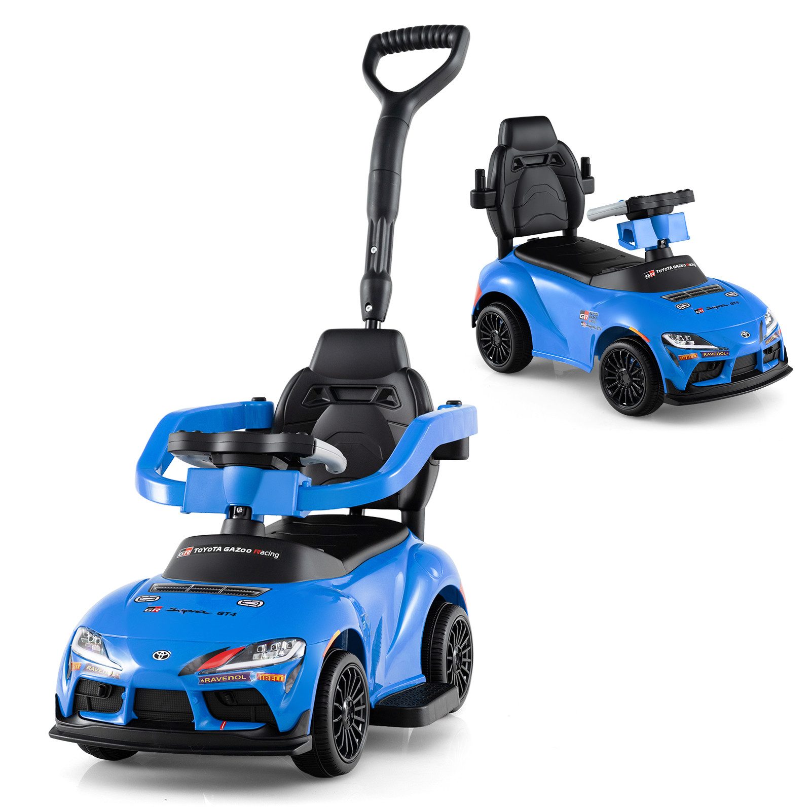 COSTWAY Rutscherauto, (1-tlg), Rutschauto, Kinderauto mit Schiebegriff, Stauraum