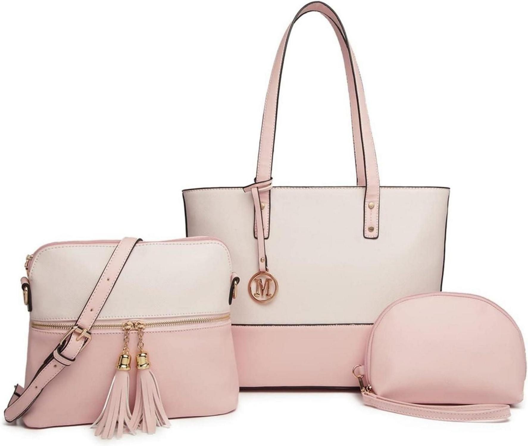 Handtasche Damen Handtasche Henkeltasche 3 Stück Sets große Shopper Tote Bag