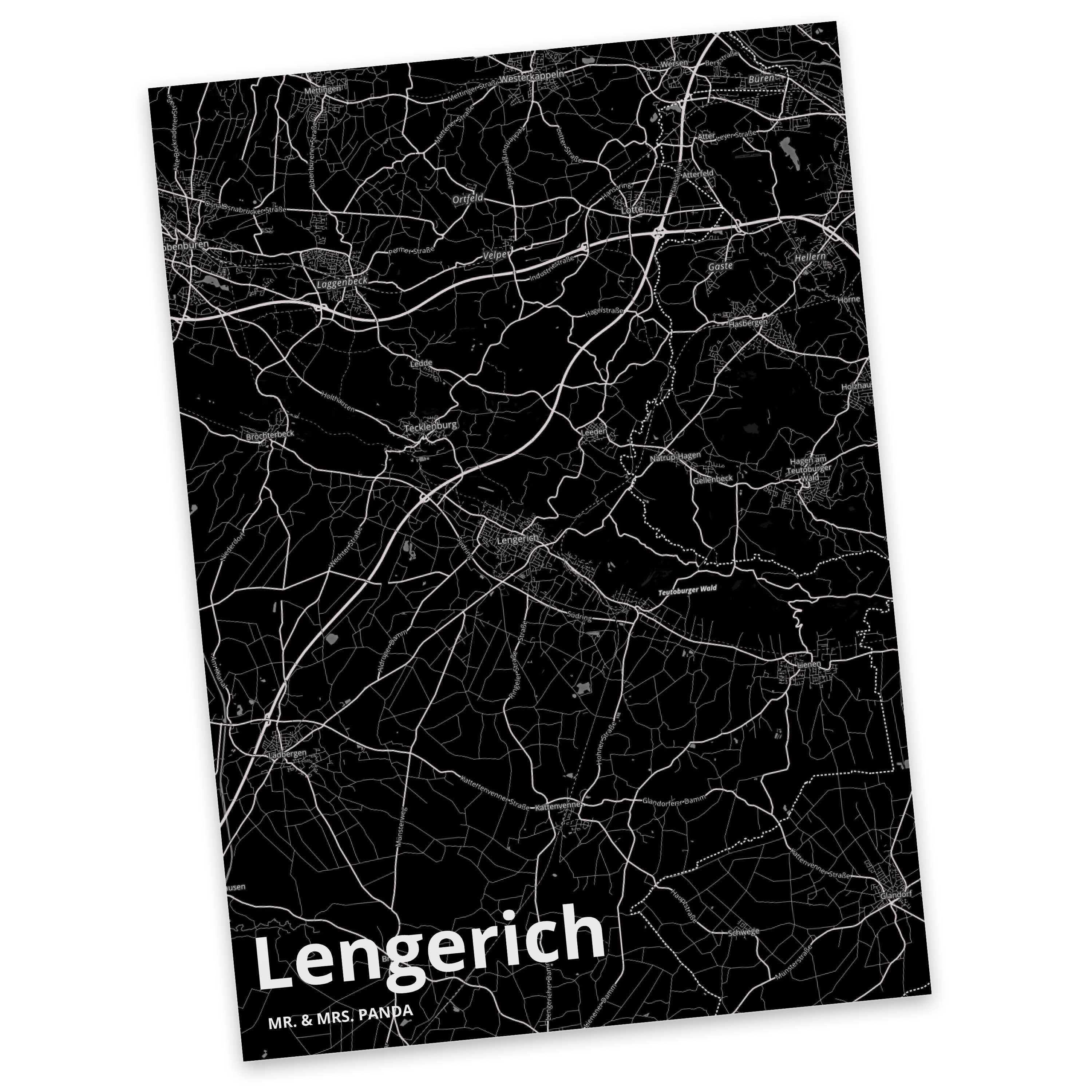 Mrs. Panda Landkarte Karte Mr. Gebur Map Stadt Lengerich & Postkarte Geschenk, Dorf Stadtplan, -