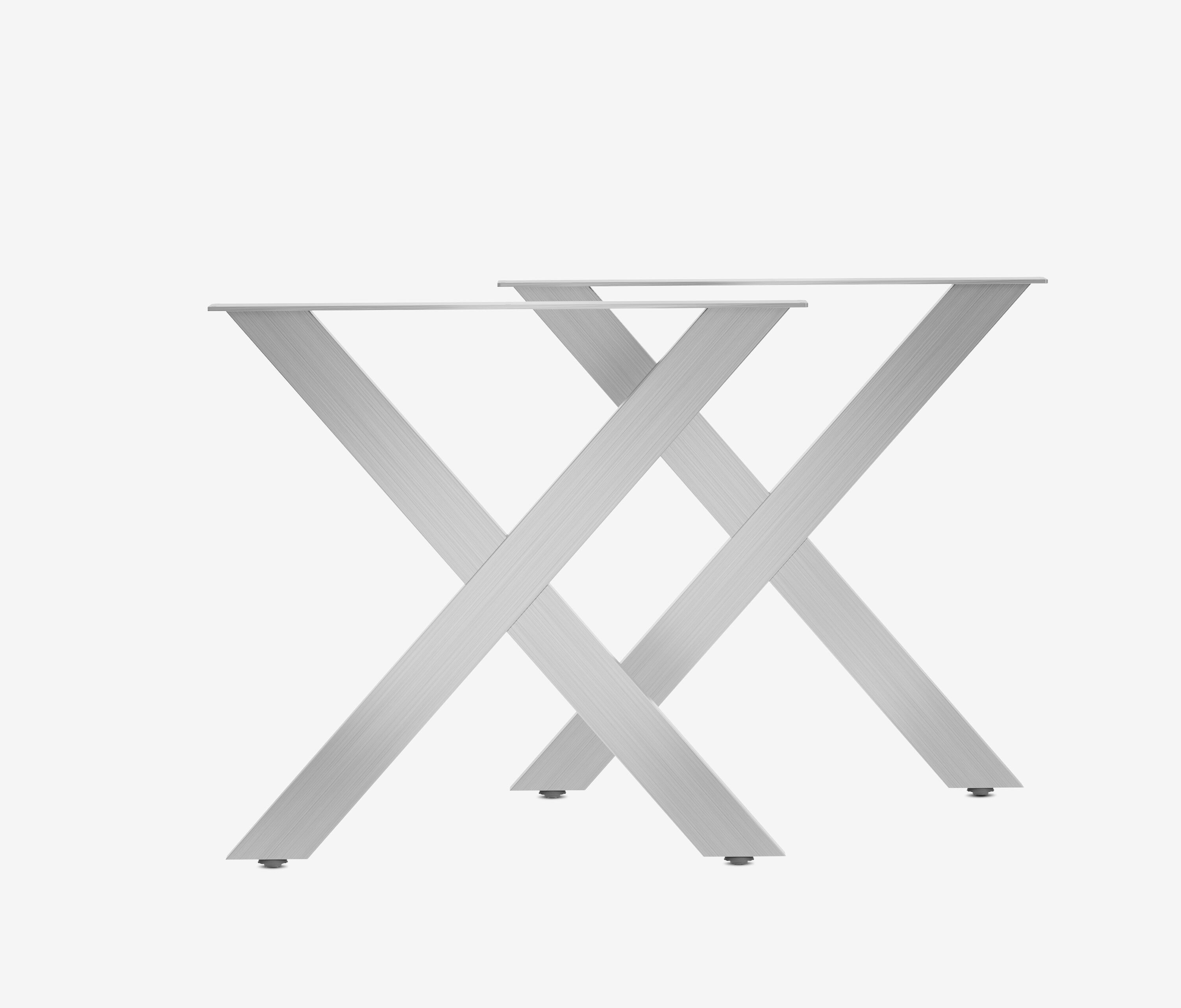 Tischplatte-Online.de Tischbein 2x Outdoor Tischgestell X-Frame Tischkufen für Gartentisch, Hochwertig / 5 Jahre Garantie / 2 Farben