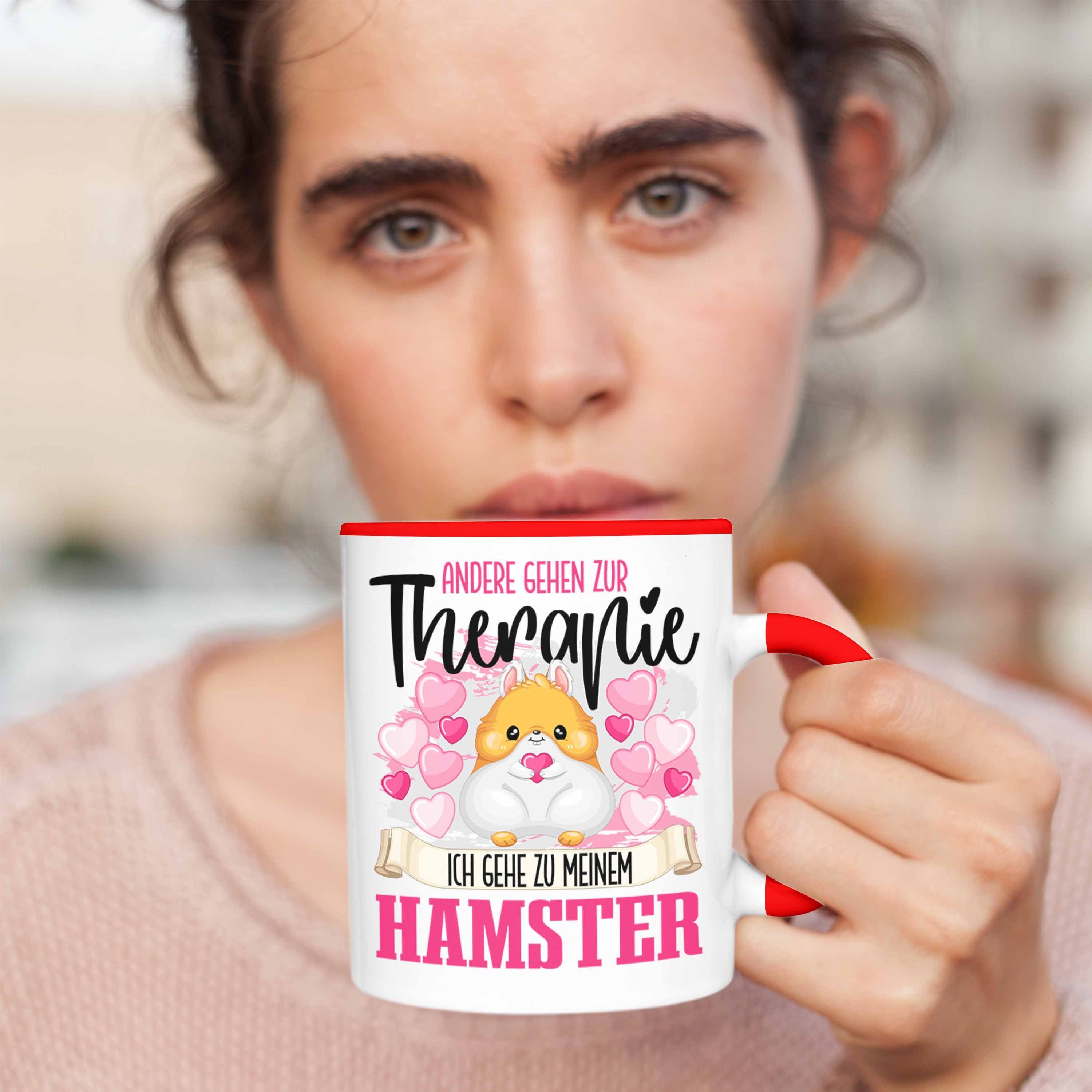 für Besitzerin Tasse Therapie Trendation Trendation - Tasse Hamster Geschenk Lu Rot Hamster