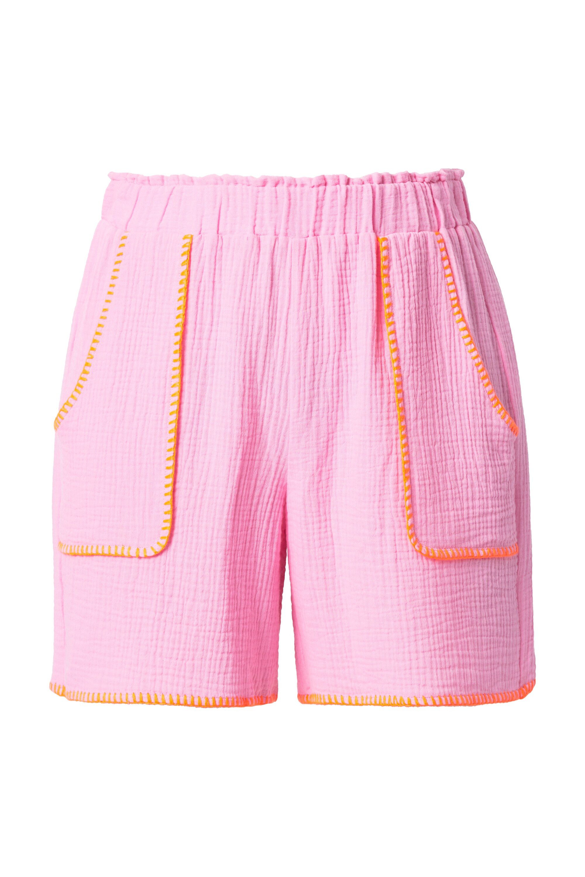 Shorts Shorts Wide Legs Musselin Color-Einfassungen