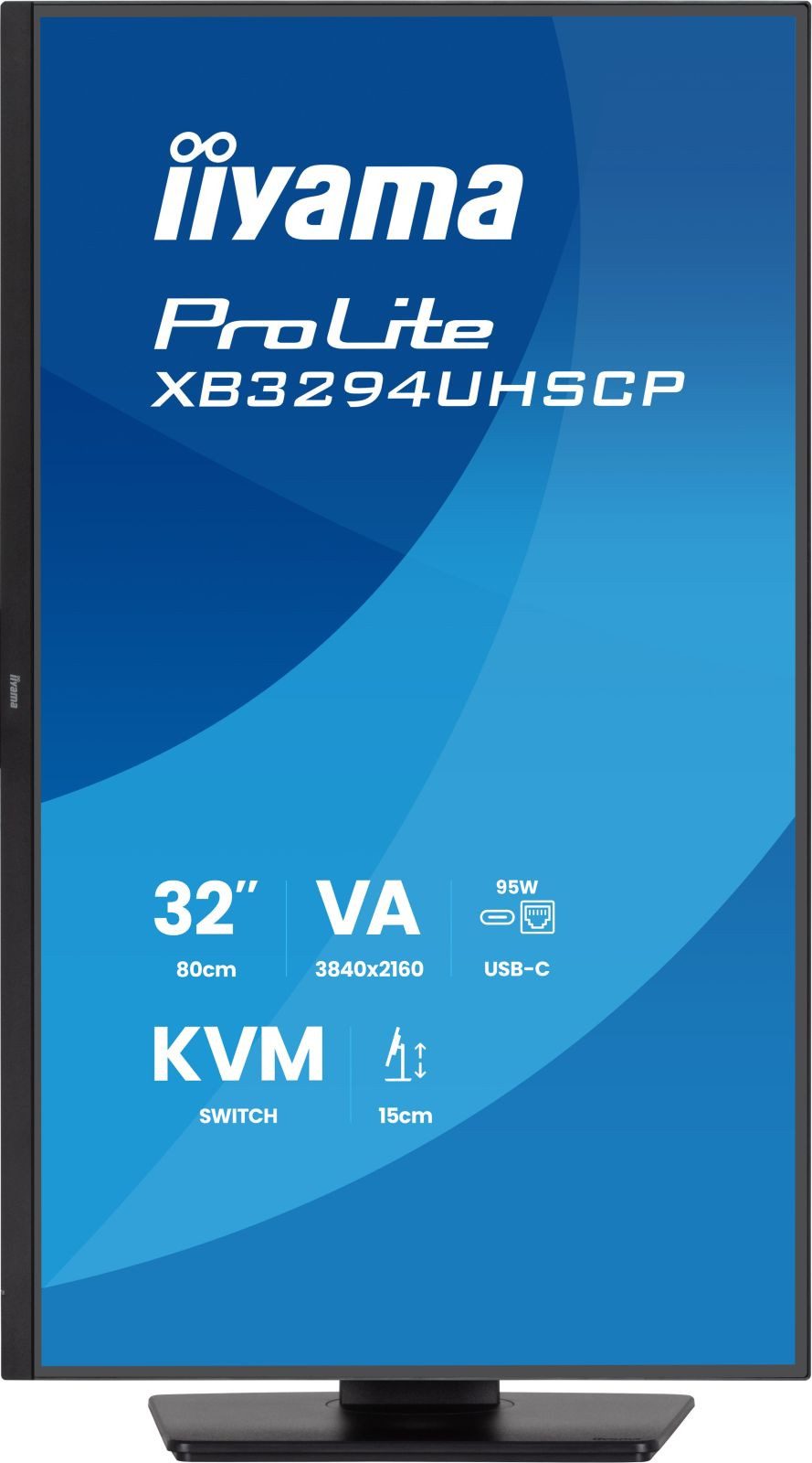 Iiyama TFT XB3294UHSCP 80cm VA 32/3840x2160/2xHDMI/DP/USBC/KVM/höv TFT-Monitor (3840 x 2160 px, 4K Ultra HD, 2 ms Reaktionszeit, 60 Hz, VA, Adaptive-Sync, Lautsprecher, HDCP, HDR, Pivot, Höhenverstellbar)