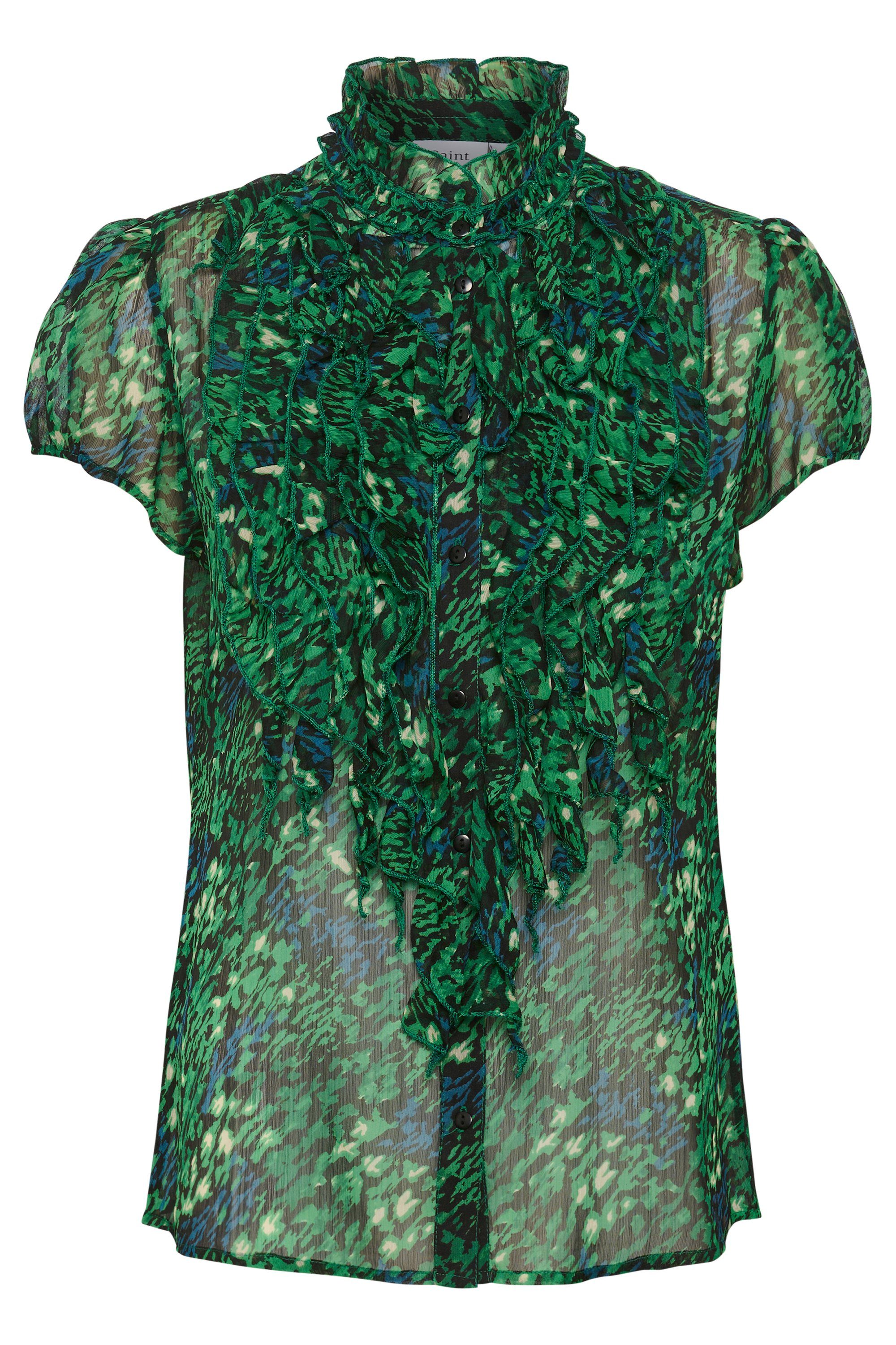 Saint Tropez Langarm Brushed Hemd Blooms LiljaSZ - Green Kurzarmhemd Verdant