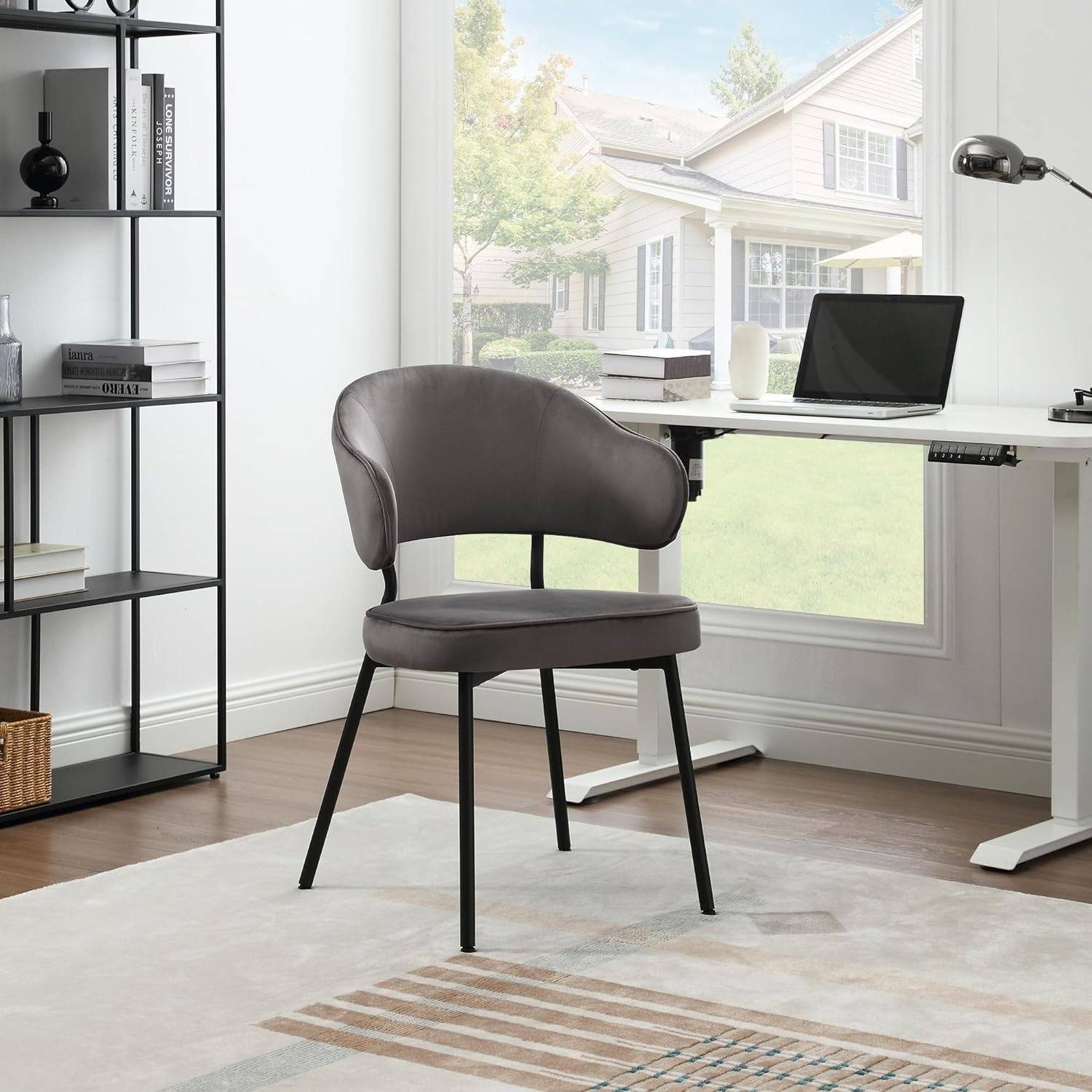 Woltu Esszimmerstuhl (Set, 4 St), mit Rückenlehne Armlehnen Metallbeinen günstig online kaufen