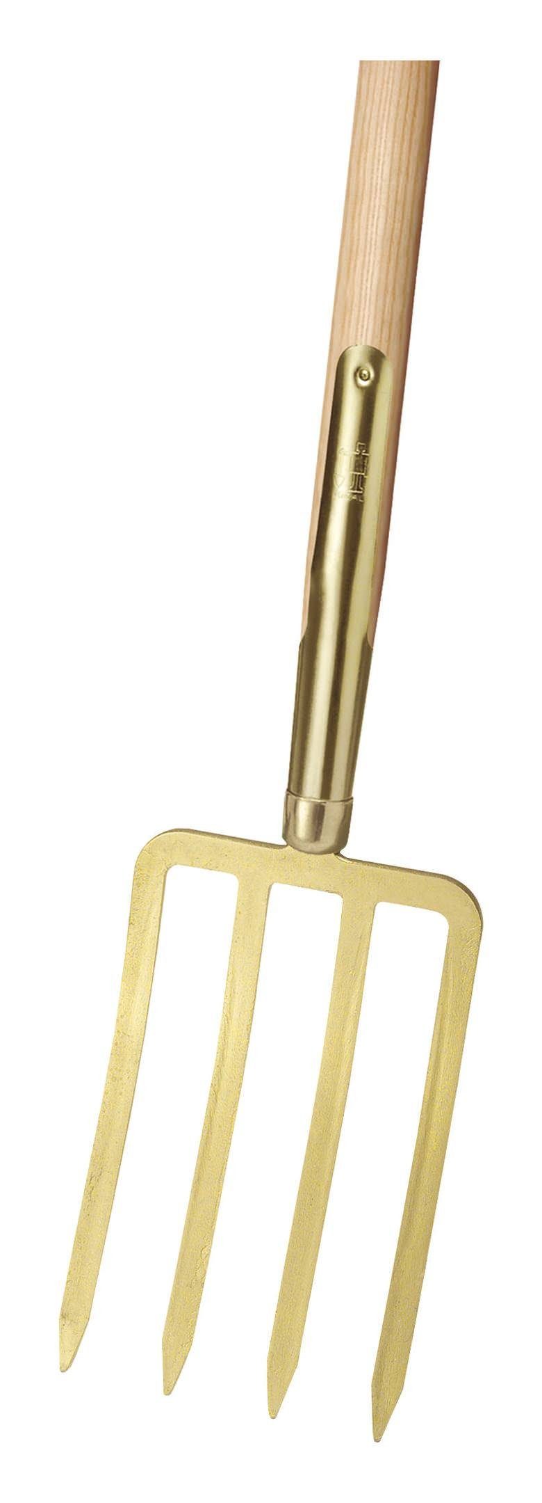IDEALSPATEN Лопатаgabel, Mit Stiel gold mit 4 Bajonettzinken