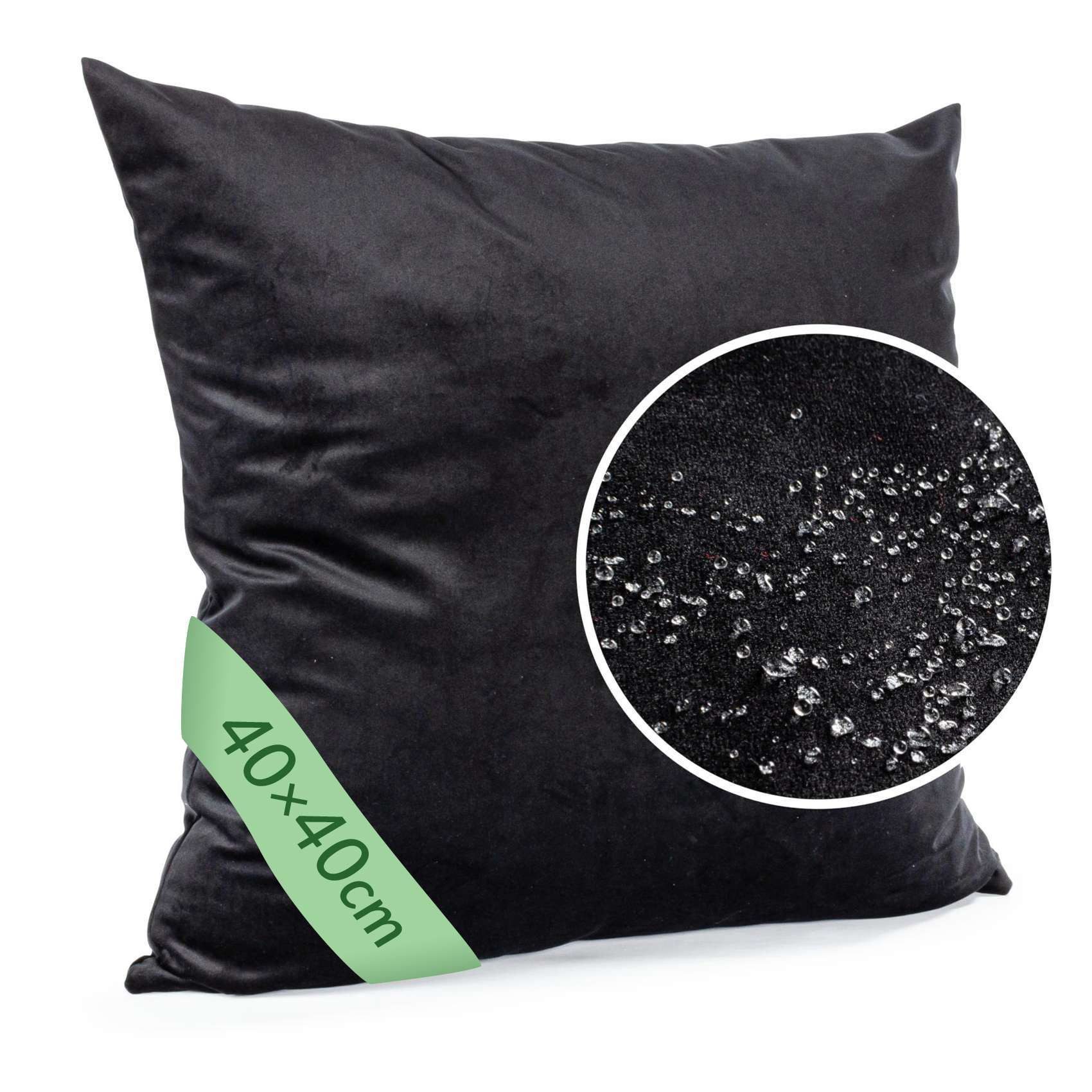 ANRO Декоративные подушки Подушкиhülle MIT oder OHNE Füllung Подушкиbezug Zierkissen, Подушкиüberzug ohne Füllung Samt Uni 40x40cm Einfarbig Schwarz