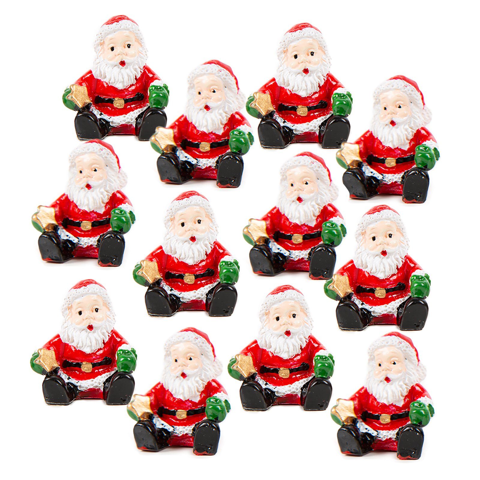 Weihnachtsfigur 12 Weihnachtsmänner mit Stern Weihnachten 3 cm