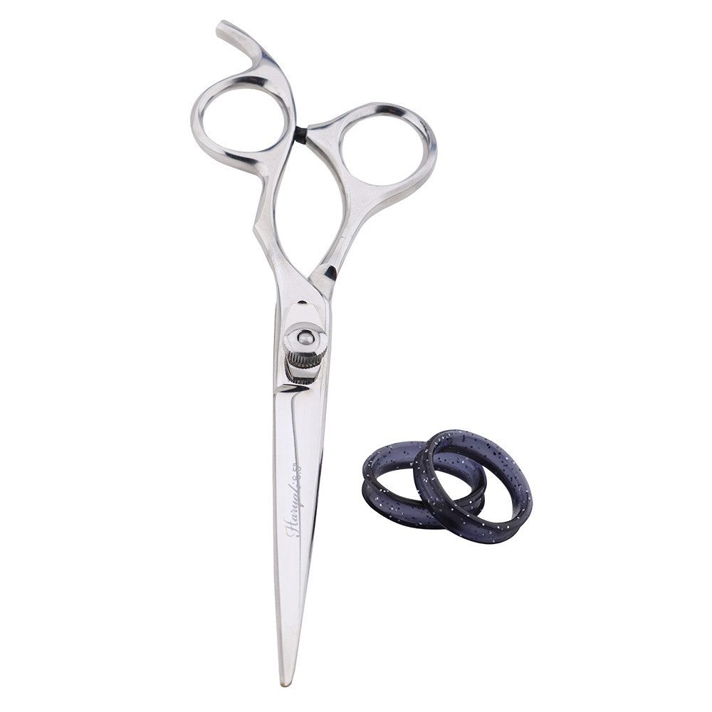 Haryali London Haarschere Friseurschere silber, hochwertige professionelle Schneideschere 16.5cm, (Set, 1x Schneideschere), Ergonomische Profi-Friseurschere mit hohem Schneidekomfort