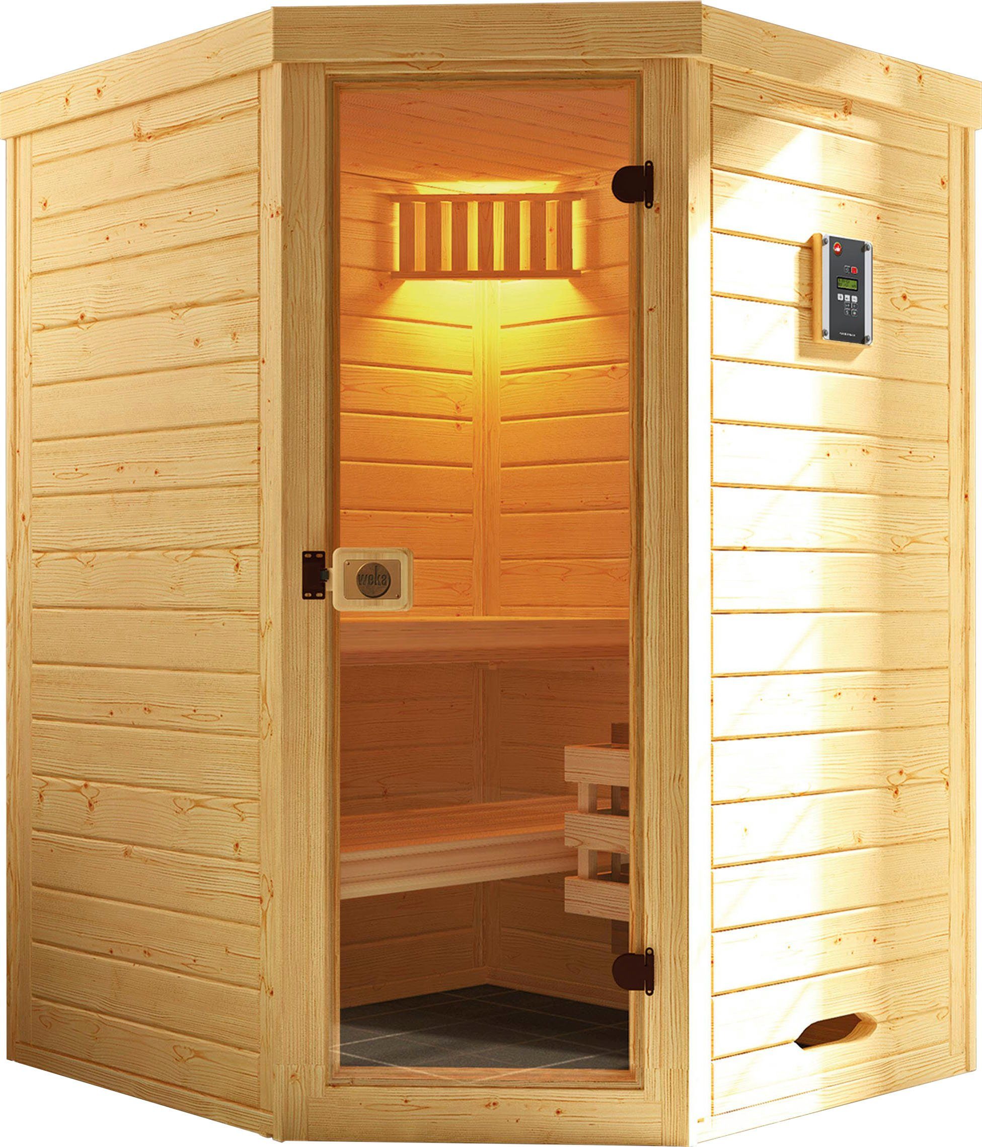 weka Sauna Laukkala, BxTxH: 144 x 144 x 200 cm, 38 mm, (Set) 3,6 kW-Ofen mit digitaler Steuerung