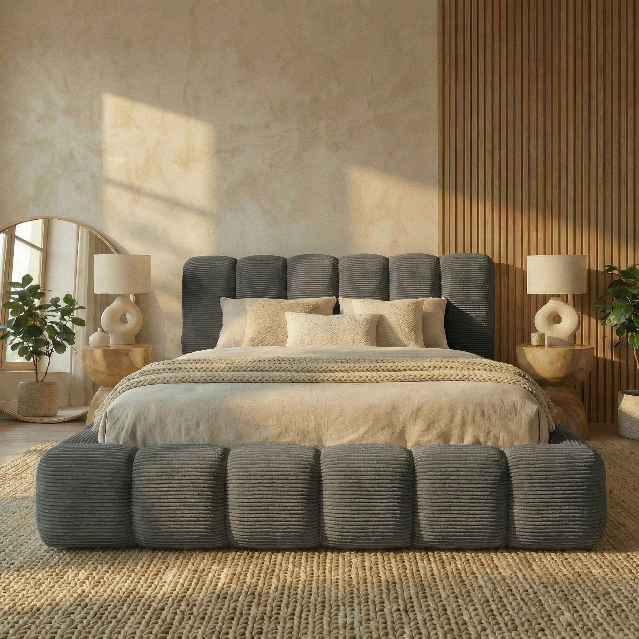 thematys Polsterbett mit Bettkasten, CLOUD 140x200 160x200 180x200 200x200cm (Kopfteil im Oversize-Look und Stauraum – weich, modern und pflegeleicht), Inklusive Lattenrost), hochwertiger Bezug