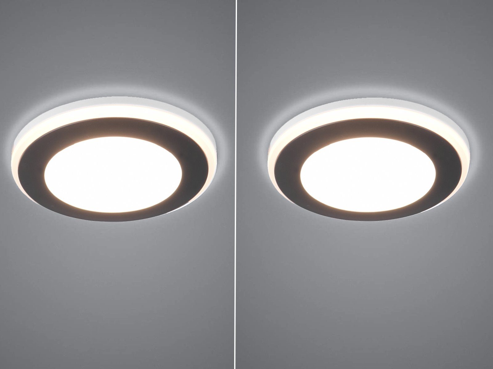 TRIO Leuchten LED Einbaustrahler, LED fest integriert, Warmweiß, Deckeneinbauleuchten 2er Set, Einbau Decken-spot Schwarz für die Decke