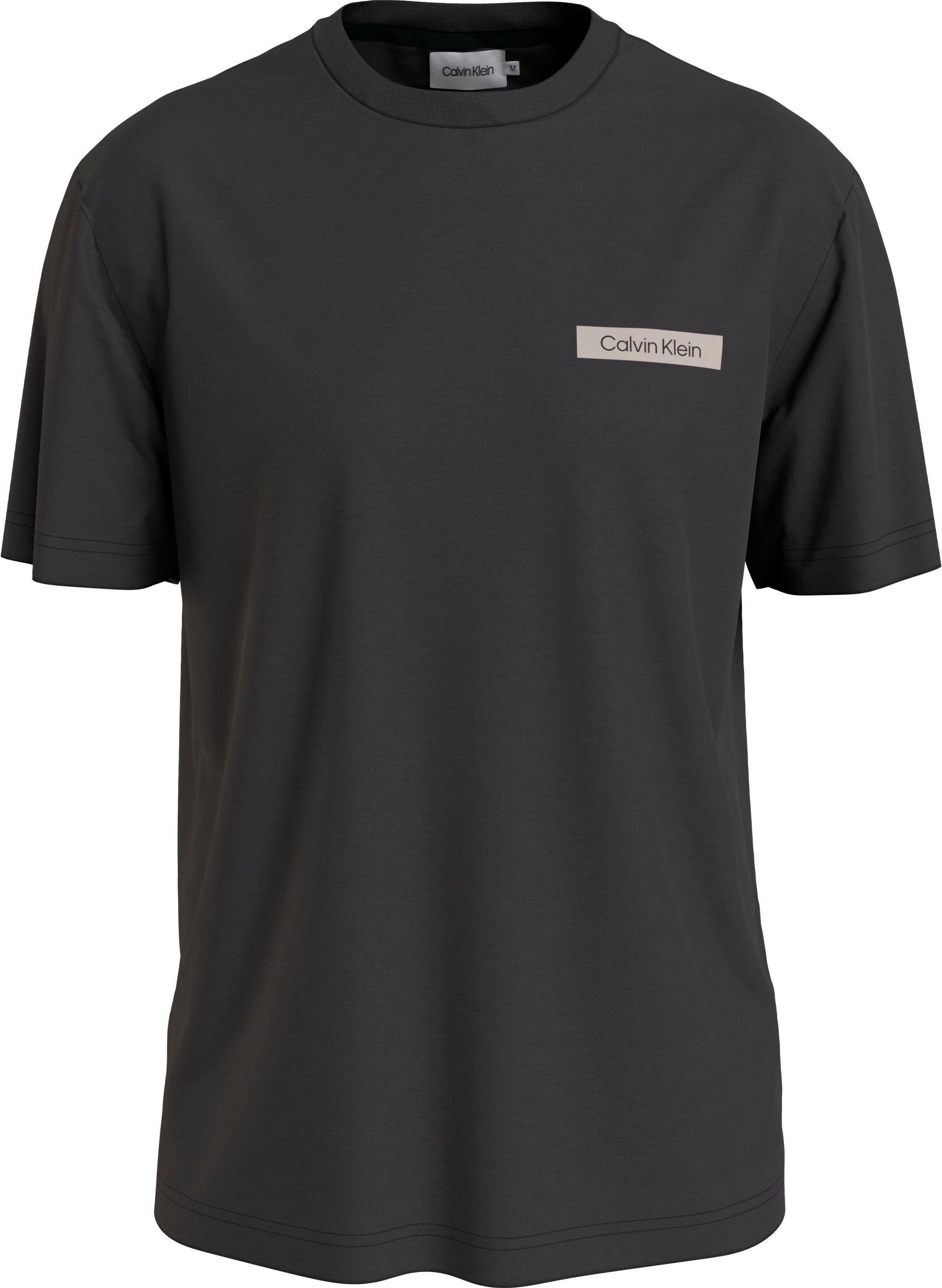 T-Shirt Calvin mit Brust auf Big&Tall Logoschriftzug der Klein schwarz