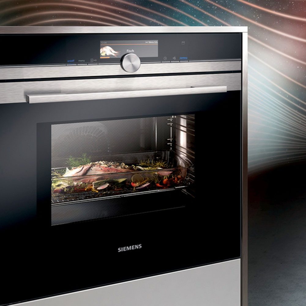 SIEMENS Pyrolyse Backofen iQ300 HQ574AER3, mit Teleskopauszug nachrüstbar, Pyrolyse-Selbstreinigung, Dampf für saftigere Ergebnisse & mühelose activeClean® Reinigung
