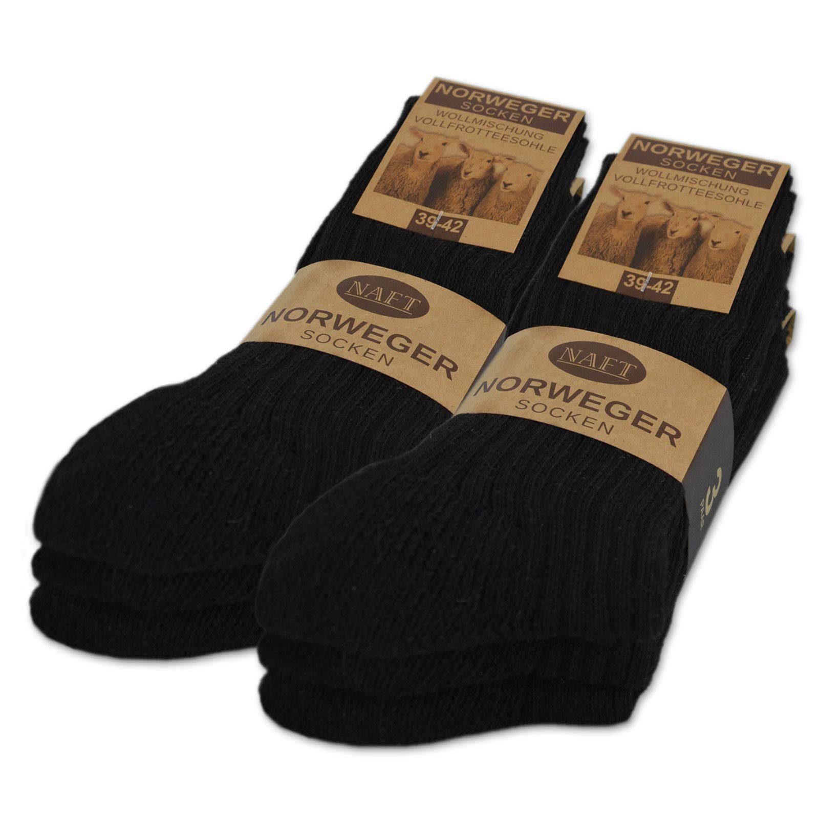 sockenkauf24 Norwegersocken 6 Paar Damen & Herren Носки mit Wolle Зимние носки (Schwarz, 39-42) Schwarz Grau Anthrazit - 70301