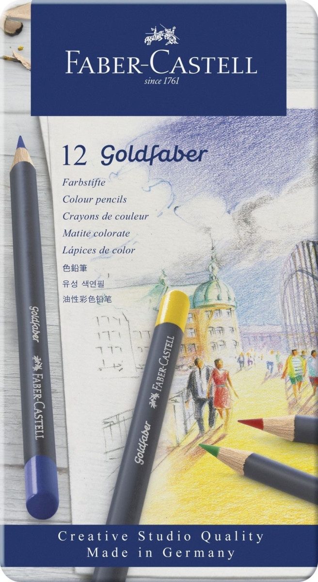 Faber-Castell Buntstift Farbstift Goldfaber permanent sortiert VE=12 Stück Etui