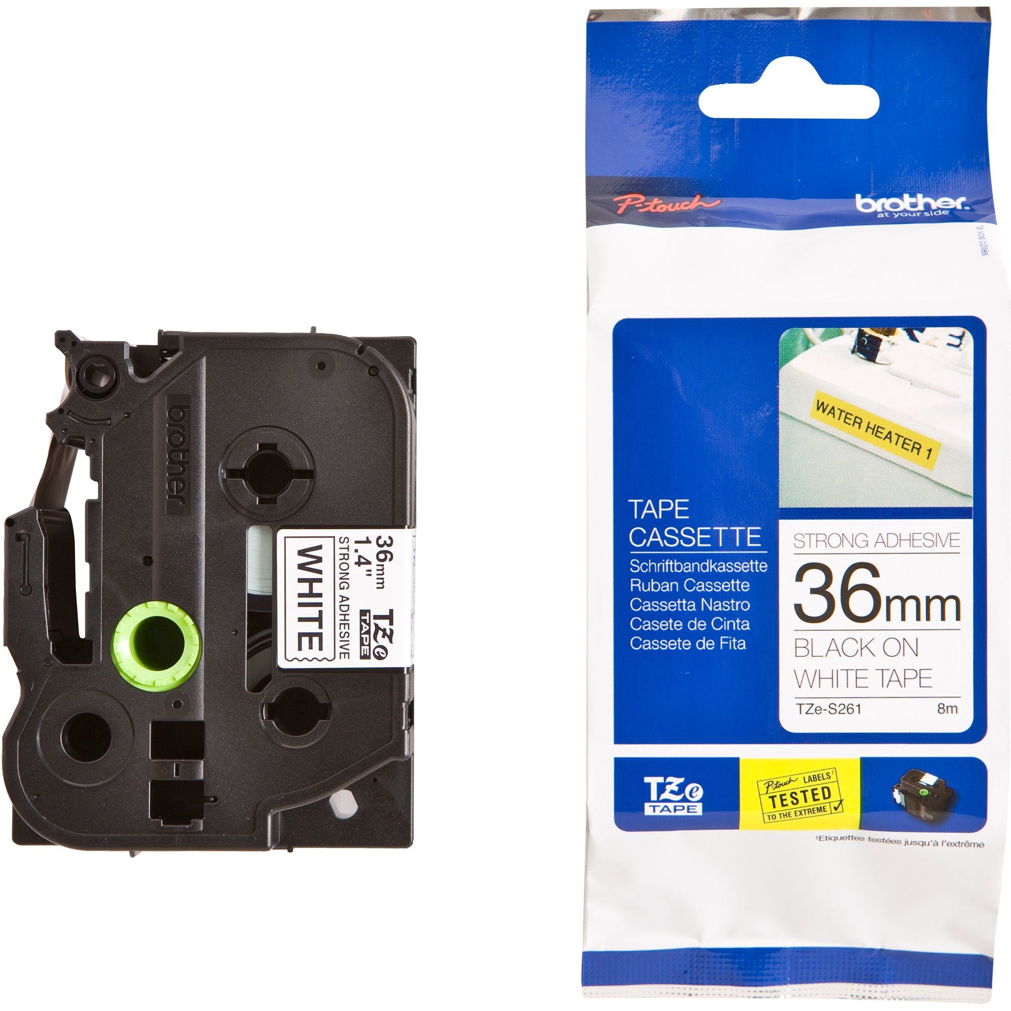 Brother Drucker- und Kopierpapier Brother Schriftband TZe-S261, (36 mm, Schwarz auf