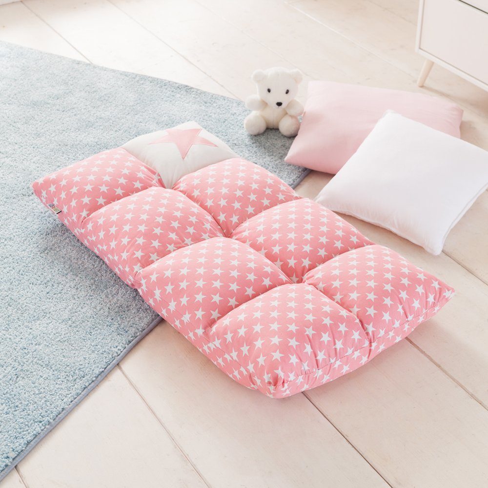howa Sessel Stars, 2 in 1 Kindersessel + Kinderliege rosa / weiß