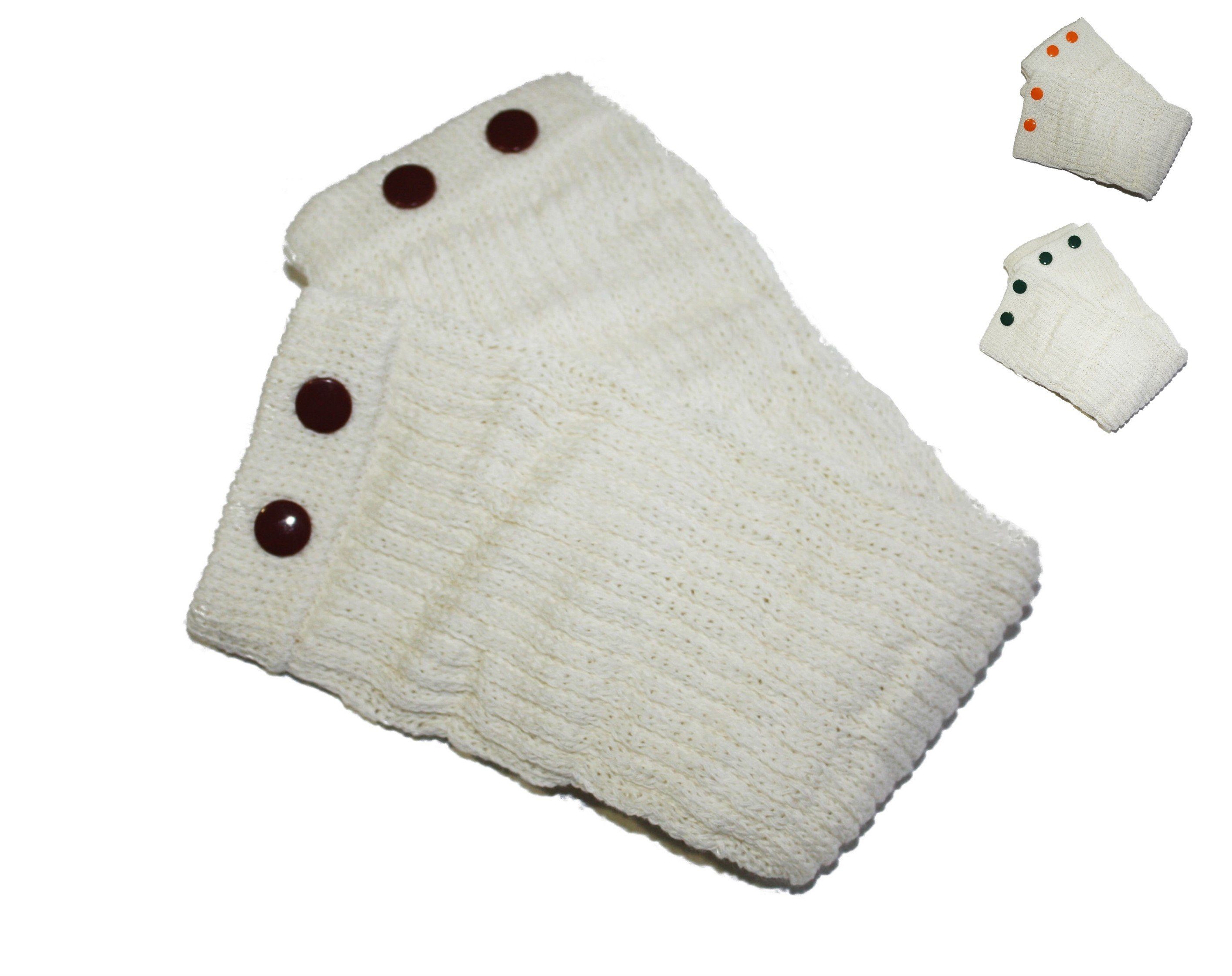 dunkle design Beinstulpen Creme mit Nieten Bunt