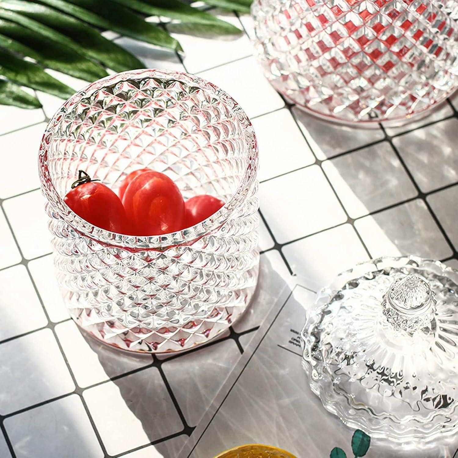 LuxusKollektion Zuckerdose 2 Stück Kristallglas Zuckerdose mit Deckel transparent - Süßigkeiten