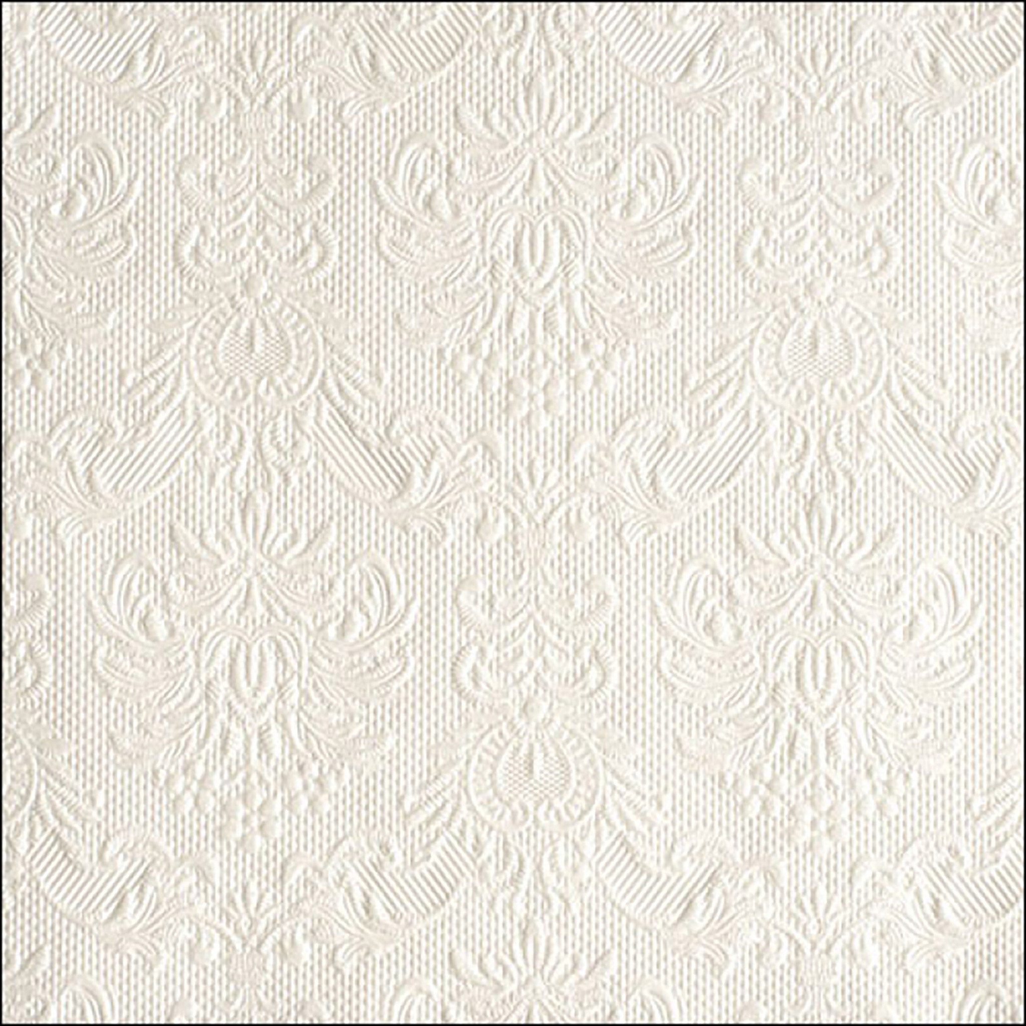 Ambiente Luxury Paper Products Papierserviette, Servietten Papier 33x33cm Elegance geprägt 15 Stück Weiß Perlmutt