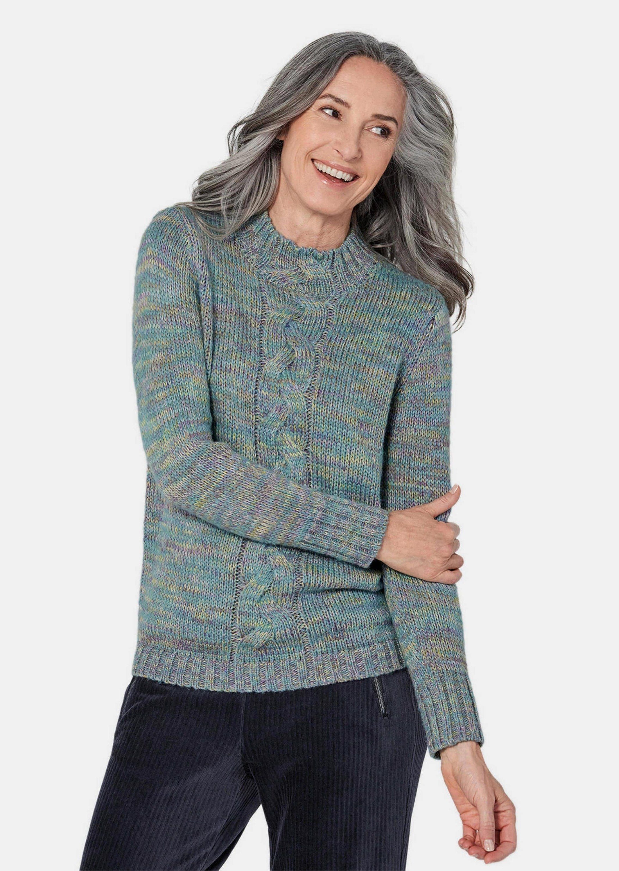 GOLDNER Strickpullover Hüftlanger Langarm Pullover, Zopfstrick günstig online kaufen