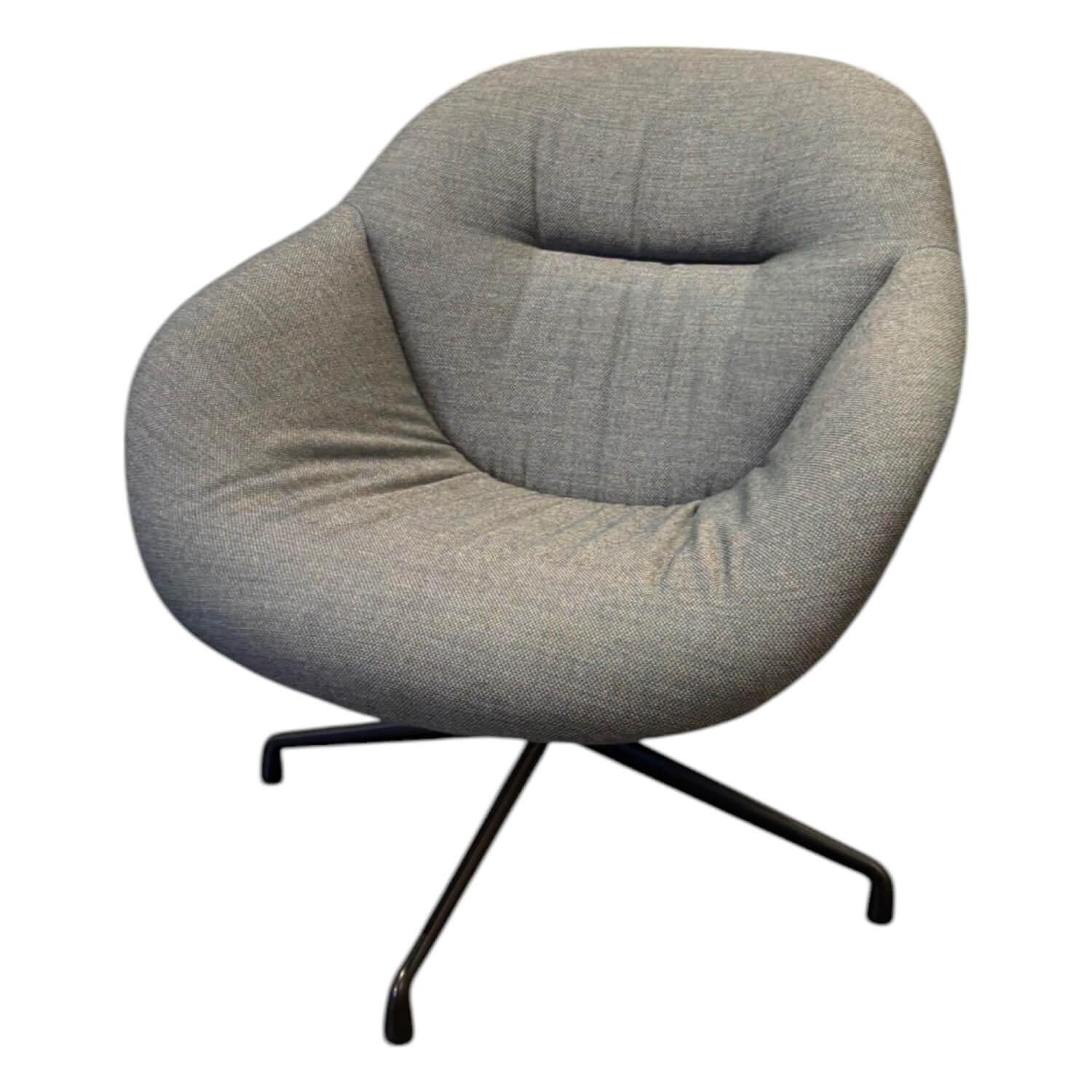 Hay Loungesessel Sessel AAL 81 Soft Stoff Fjord 971 Petrol Grau Blau Gestell