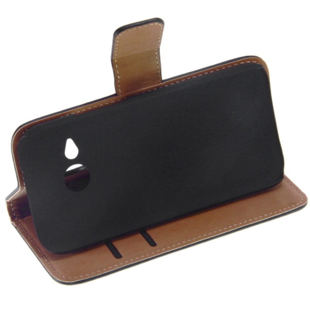 Handytasche Leder Handyhülle für HTC M8 mini schwarz 4250710553952 (Book Cover)