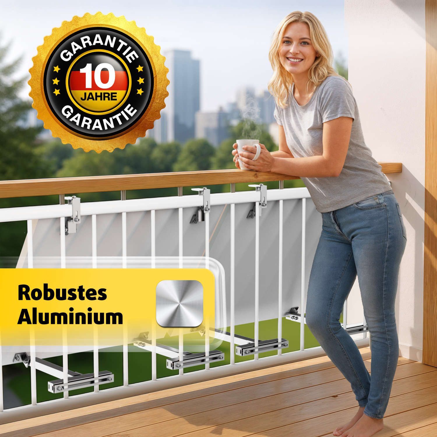 avoltik Solarmodul-Halterung Solarmodul Halterung Alu Aufständerung für Photovoltaik Winkel eckig, (Balkonhalterung 1er oder 2er zur Auswahl, Balkonhalterung 1e – Bild 3 von 5
