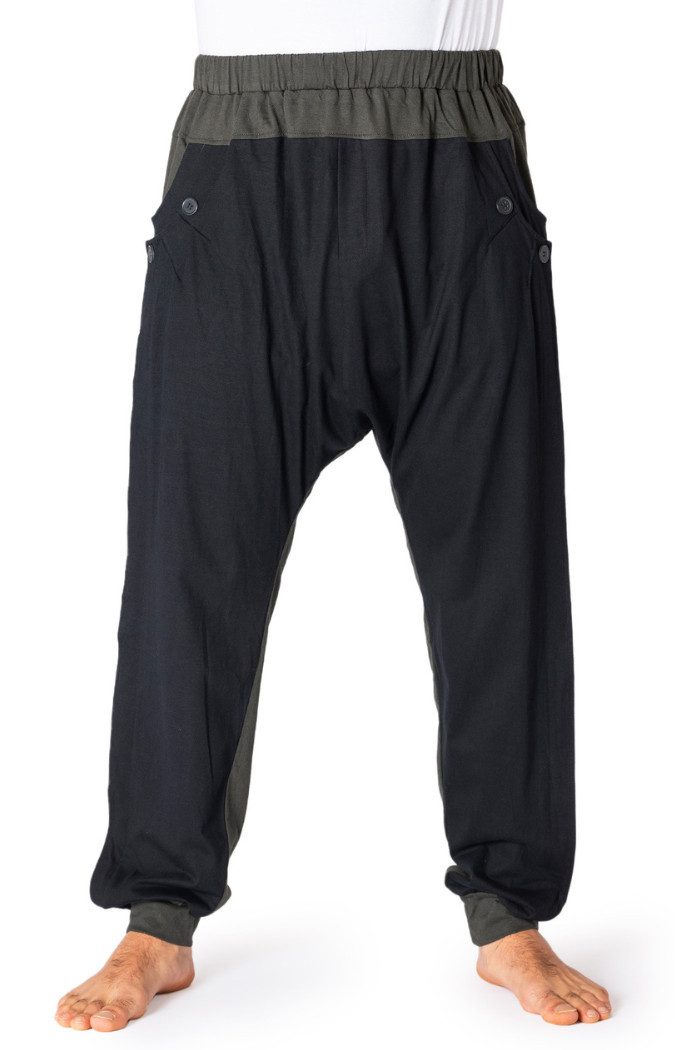 Haremshose Baggy Pants Jogger Pants mit elastischem Gummibund aus 100% Baumwolle