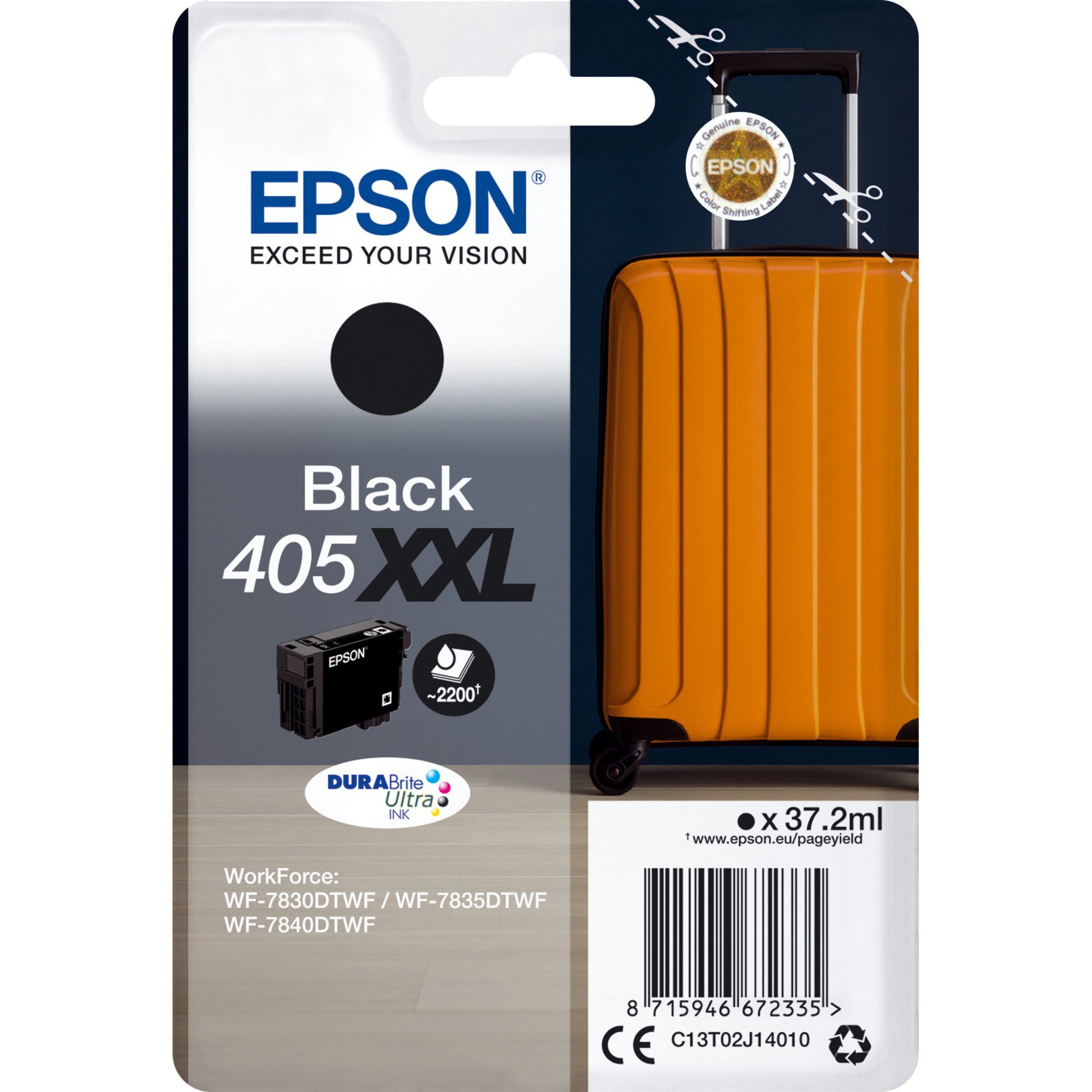 Tintenpatrone schwarz (C13T02J14010) Epson Tinte Epson 405XXL