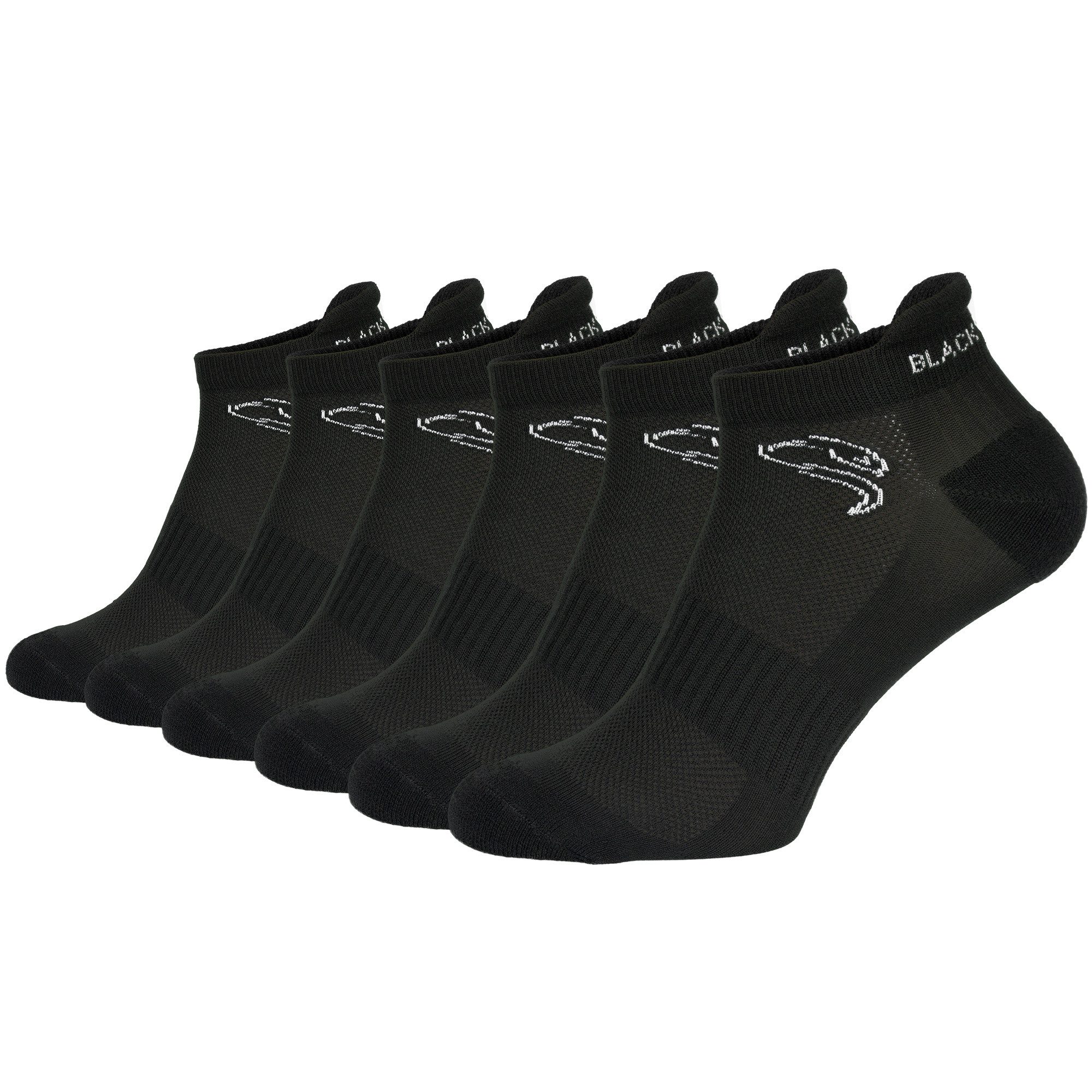 Black Snake Sportsocken Sport Sneaker Socken Damen Herren mit Kompression (Socken-Set, 6-Paar, Sport Sneaker Socken mit Kompression) Gepolsterte Sportsocken mit Kompression und Knöchelschutz