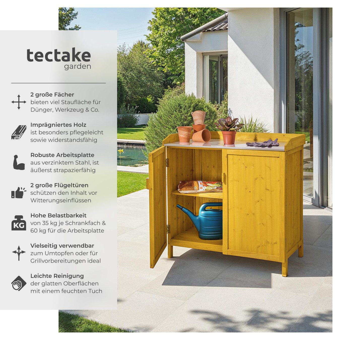 tectake Pflanztisch Vita (1-St., 1 tlg), Pflanztisch mit Arbeitsplatte für günstig online kaufen