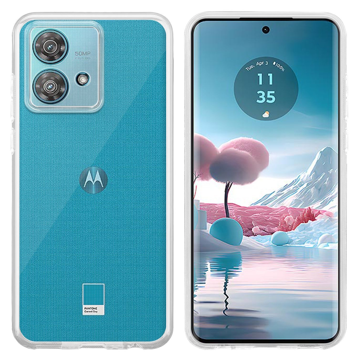 Cadorabo Handyhülle für Motorola Edge 40 Neo Hülle Motorola Edge 40 Neo, Hülle TPU Silikon Handy Schutzhülle Slim Transparent Case Cover