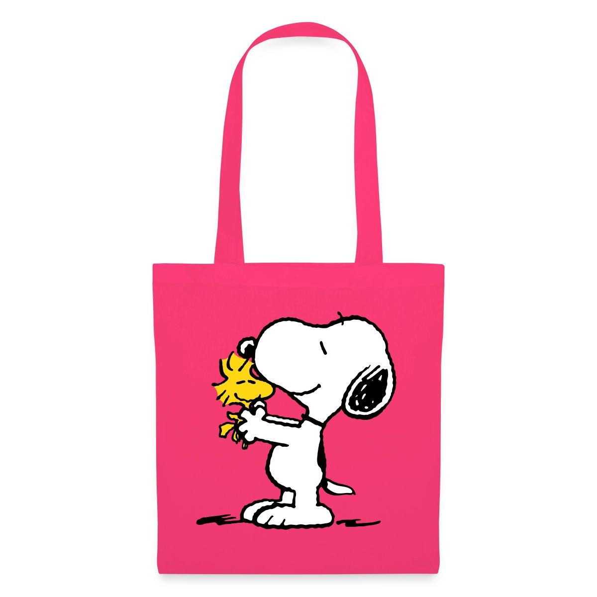 Spreadshirt Henkeltasche Peanuts Snoopy Und Woodstock Stoffbeutel (1-tlg)