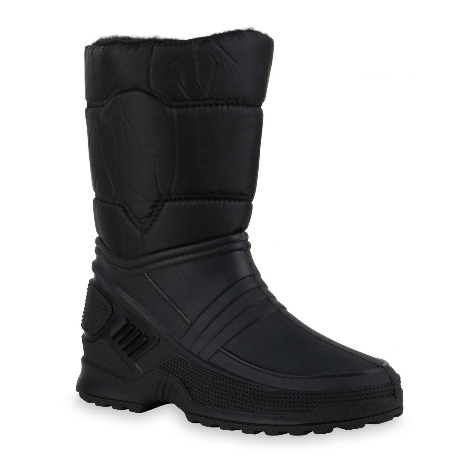 VAN HILL 836020 Winterstiefel Damen Stiefel Warm Gefütterte Winterstiefel Gesteppt Schlupf-Schuh