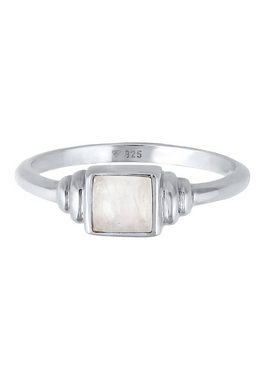 Elli Premium Fingerring Mondstein Quadrat Vintage 925 Silber