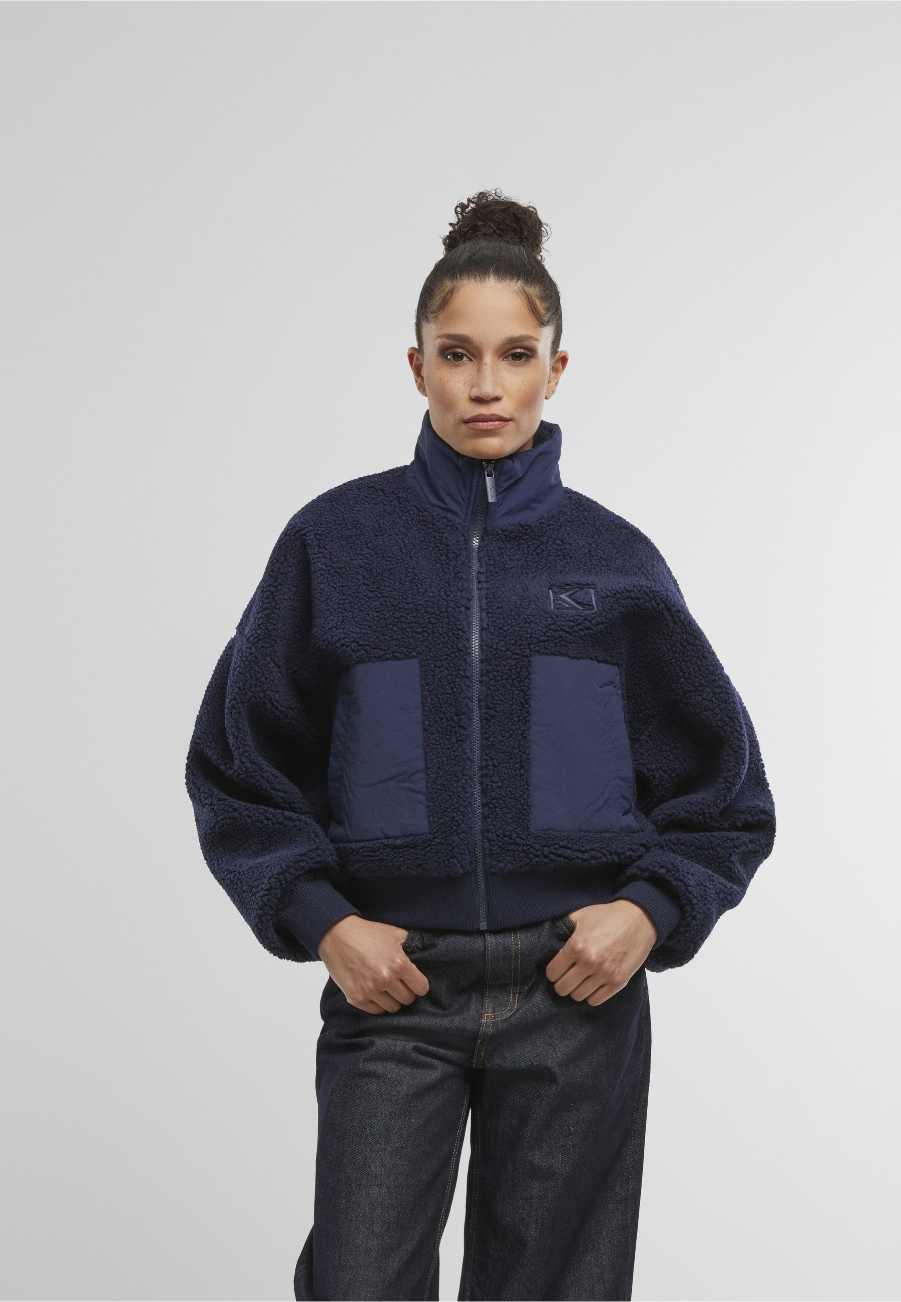 Karl Kani Bomberjacke Karl Kani OG Crop Teddy Bomber Jacket (1-St)