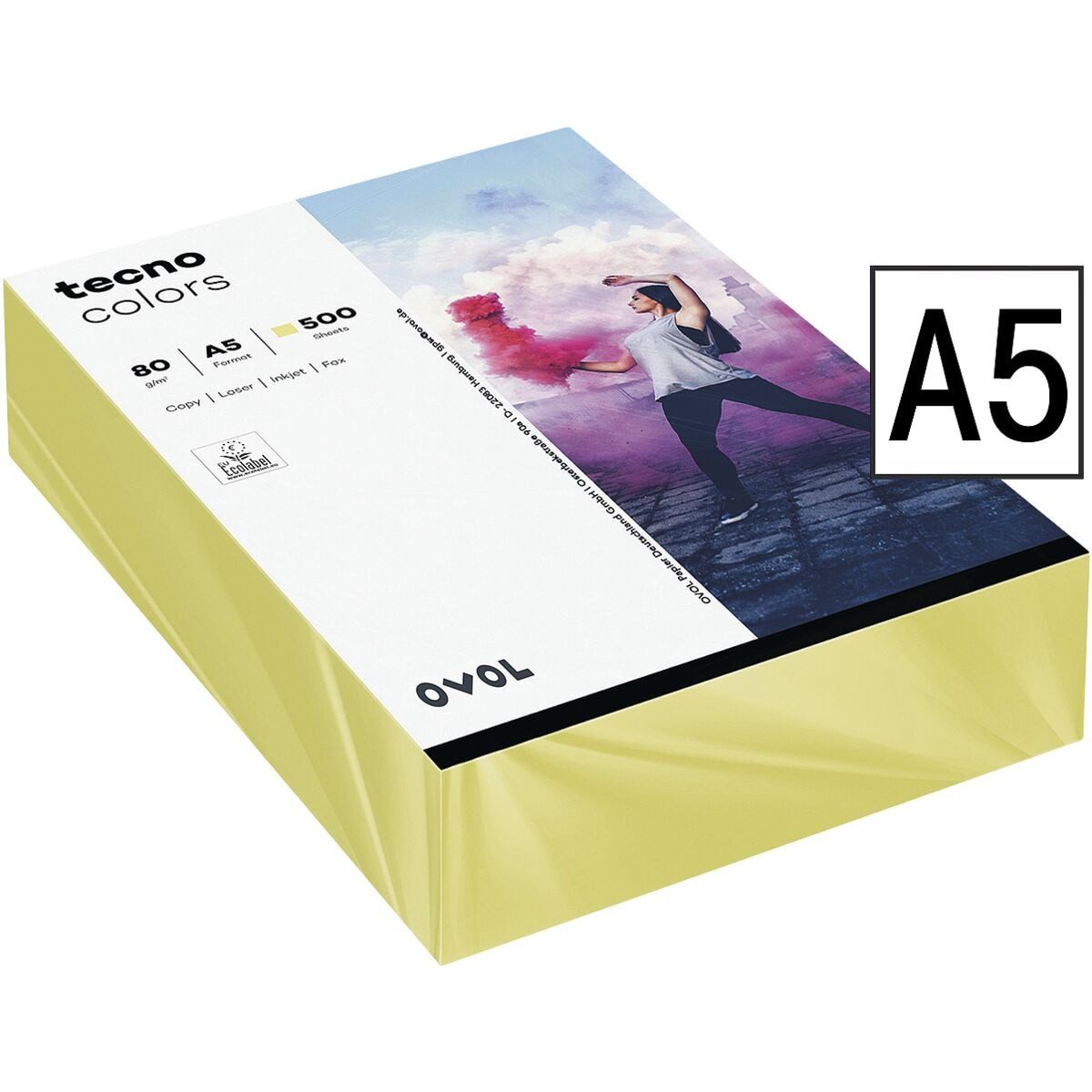 Inapa tecno Druckerpapier Rainbow, Pastellfarben, Format DIN A5, 80 g/m²