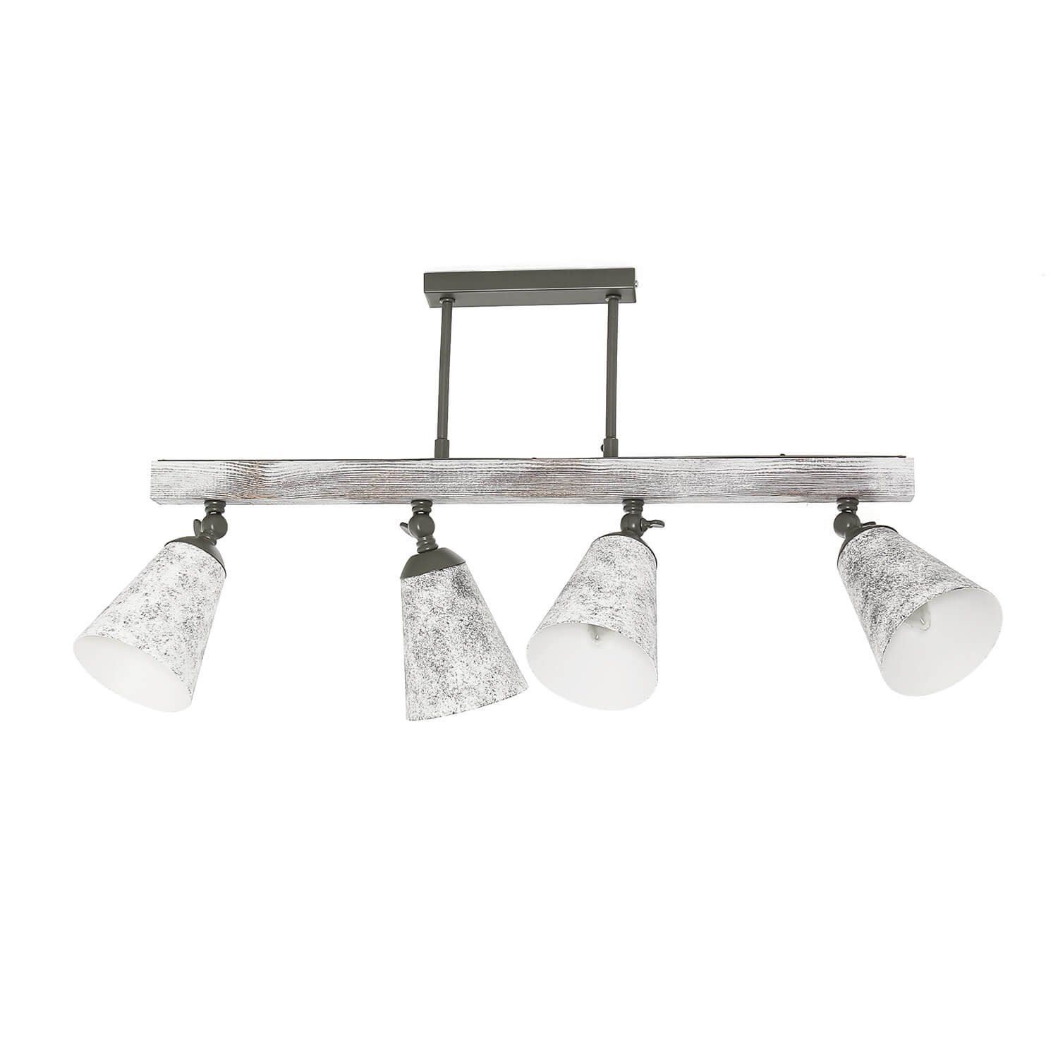 Licht-Erlebnisse Wandstrahler »AGAP«, Deckenlampe Shabby Chic Weiß Grau  drehbar schwenkbar Metall Holz Deckenstrahler